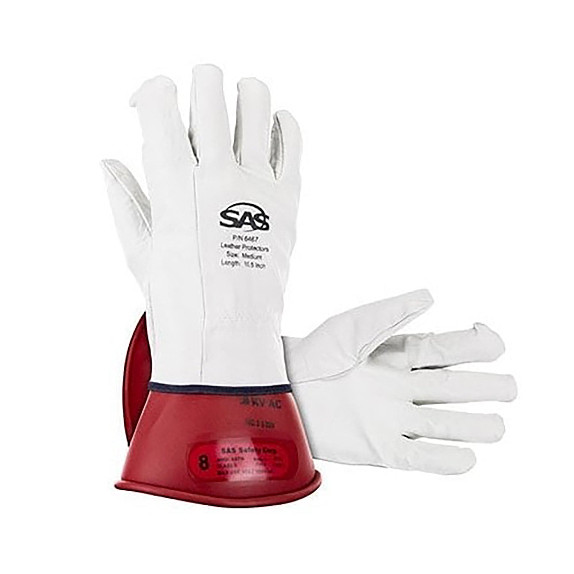 Protective Leather Over Gloves - Fits Over Hybrid Electric Service Gloves - Large SAS Safety 6468