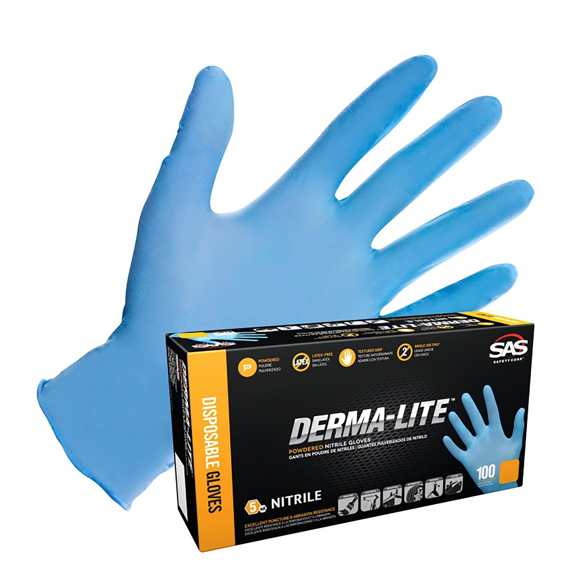Derma-Lite Powdered Nitrile Disposable 2X-Large Gloves SAS Safety Corp. 6610