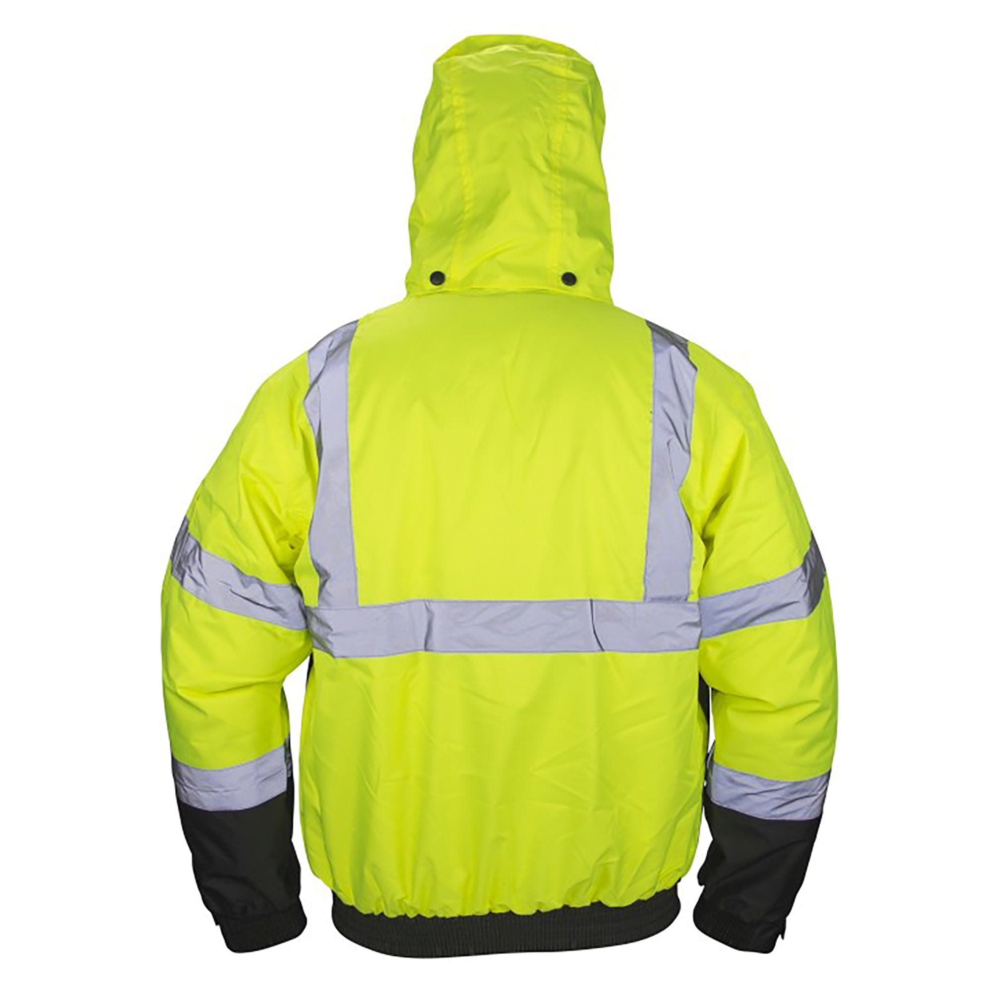 Hooded Bomber Jacket, Class 3 Yellow with 2" Reflective Trim - X Large 690-1510 SAS Safety Corp.