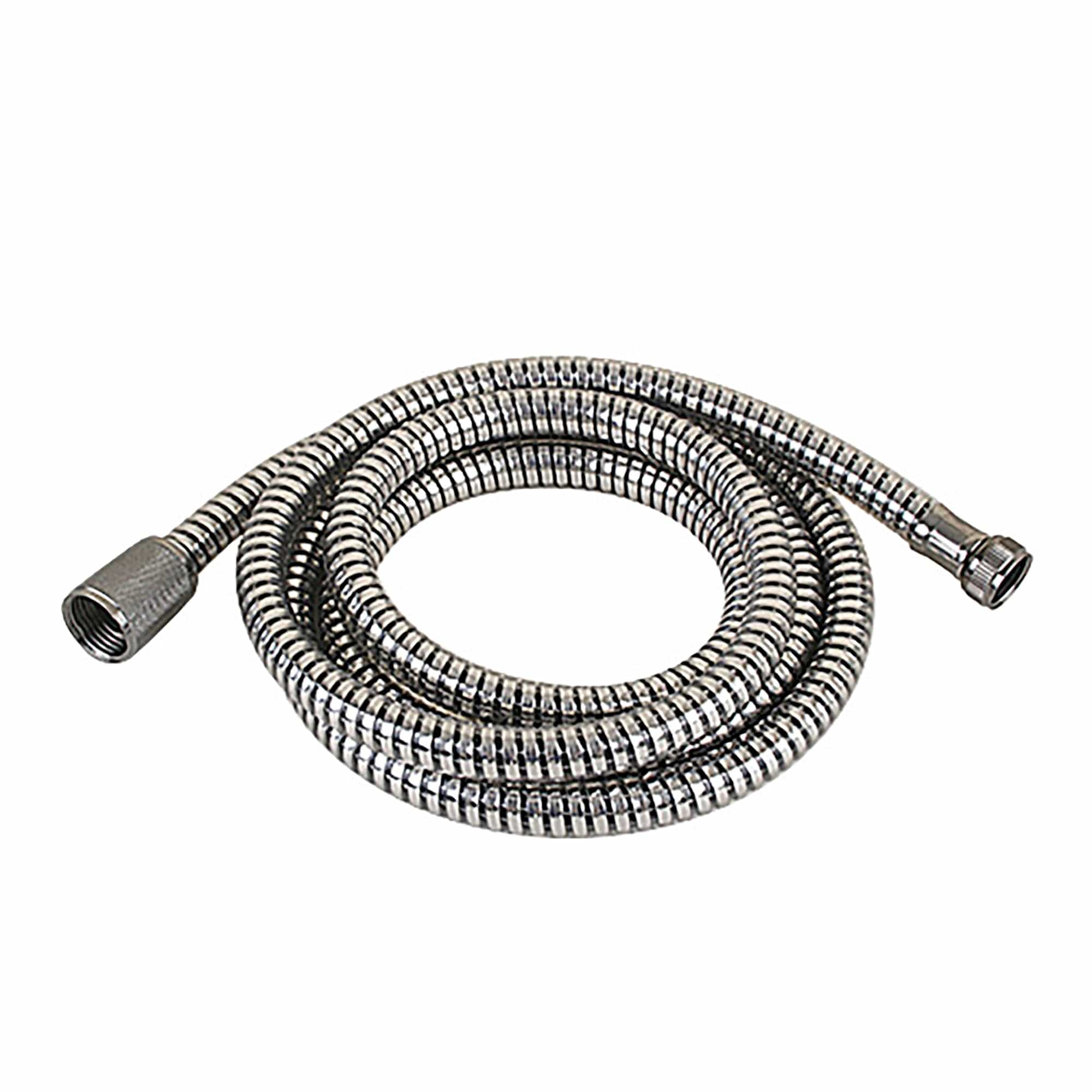 Scandvik 14360 5' Nylon / Chrome Spiral Hose 3 / 8" BSP-F 1 / 2" NPS-F