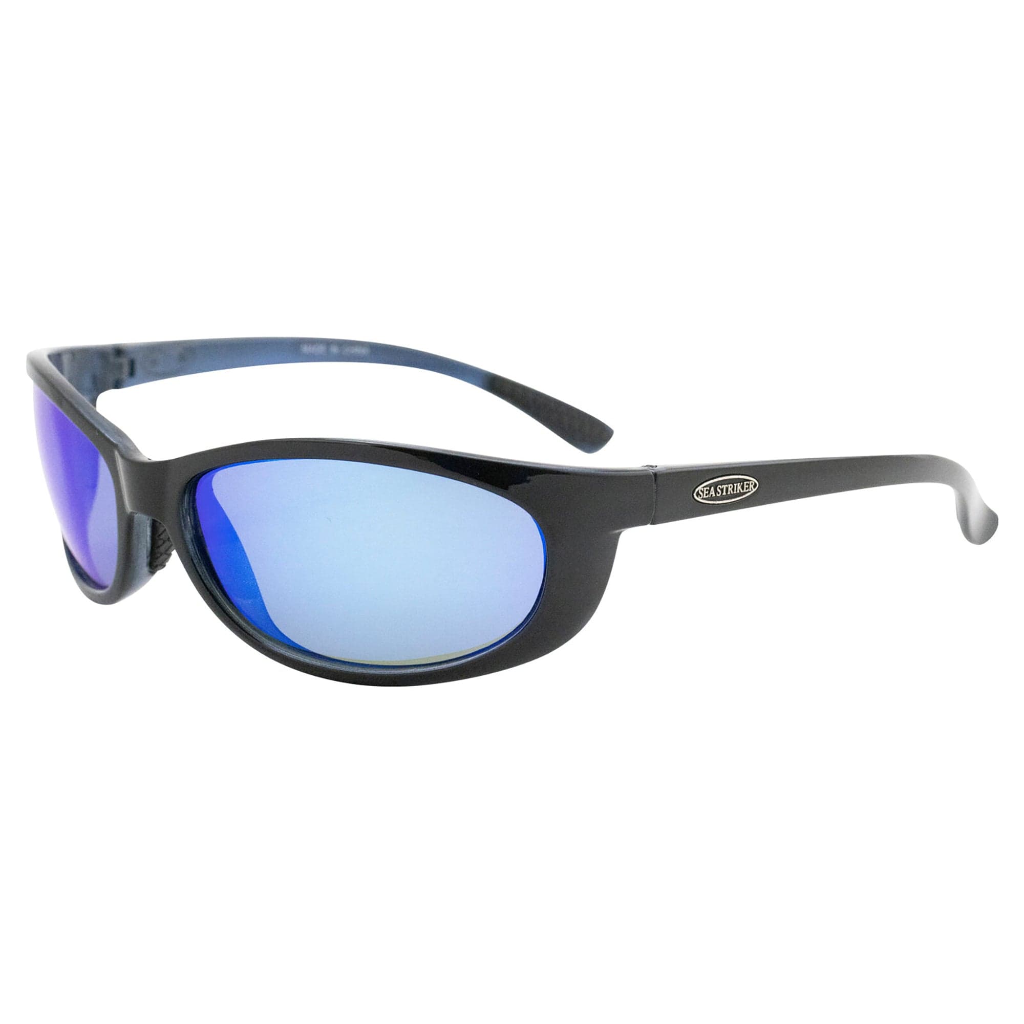 Sunglasses Black Frame / Blue Mirror Lens Polarized 1.0mm Sea Striker Bridgetender 279