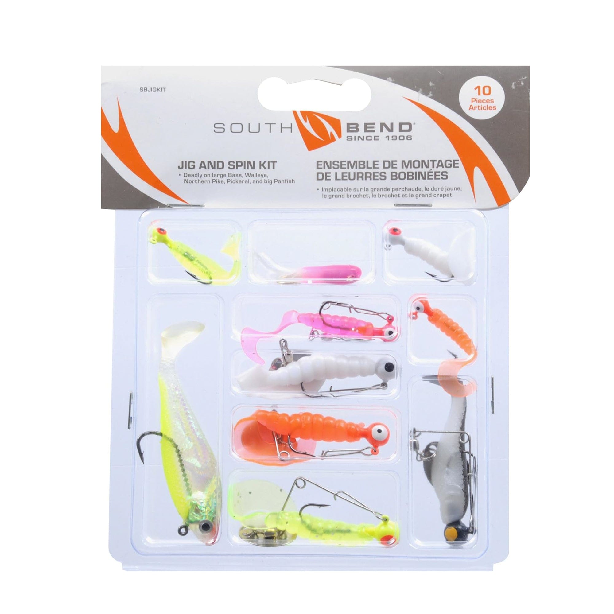10 Piece Jig Spin Fishing Lure Kit SBJIGKIT SouthBend