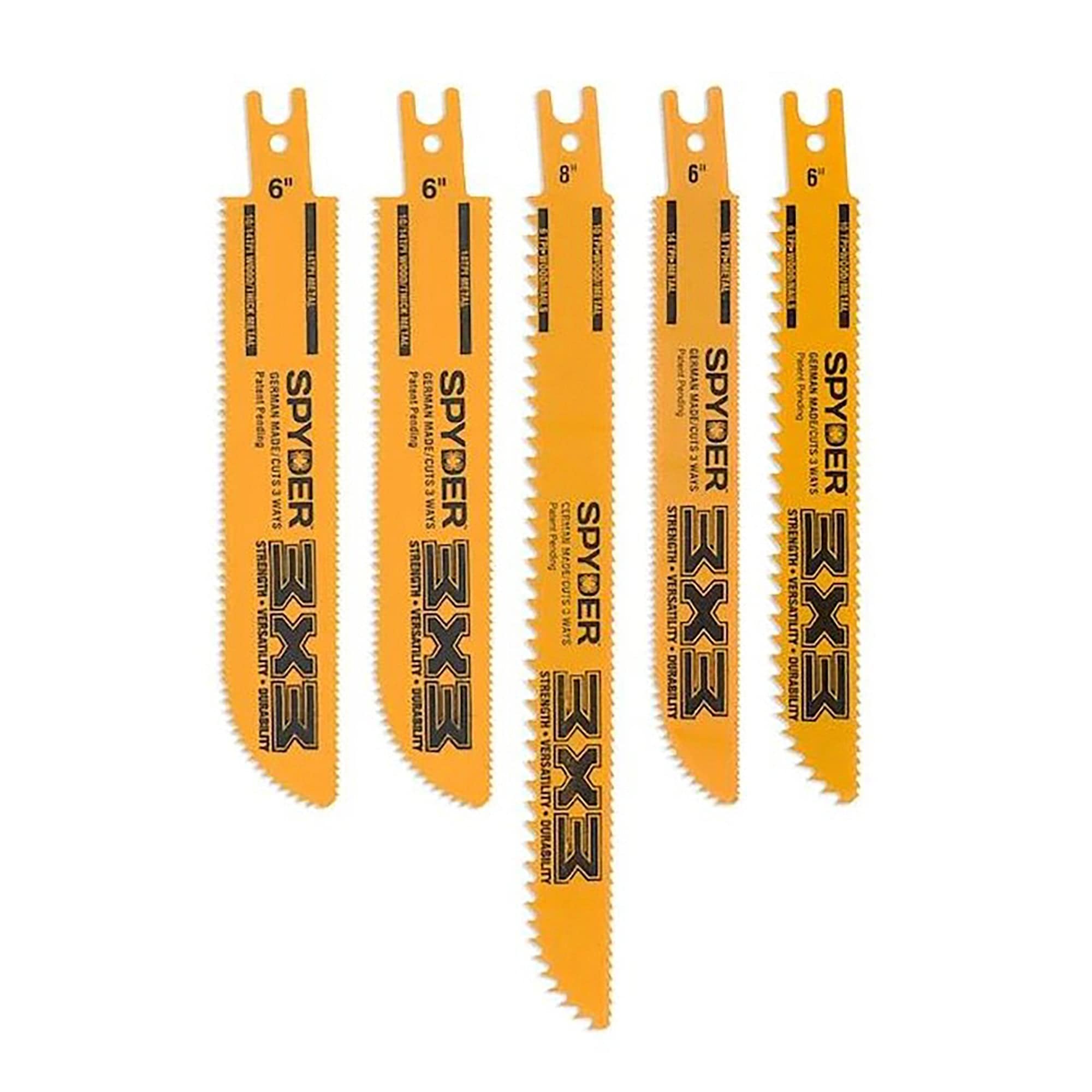 Spyder 200228 3X3-5pc Reciprocating Saw Blade Set on Card Kit - 5 PC