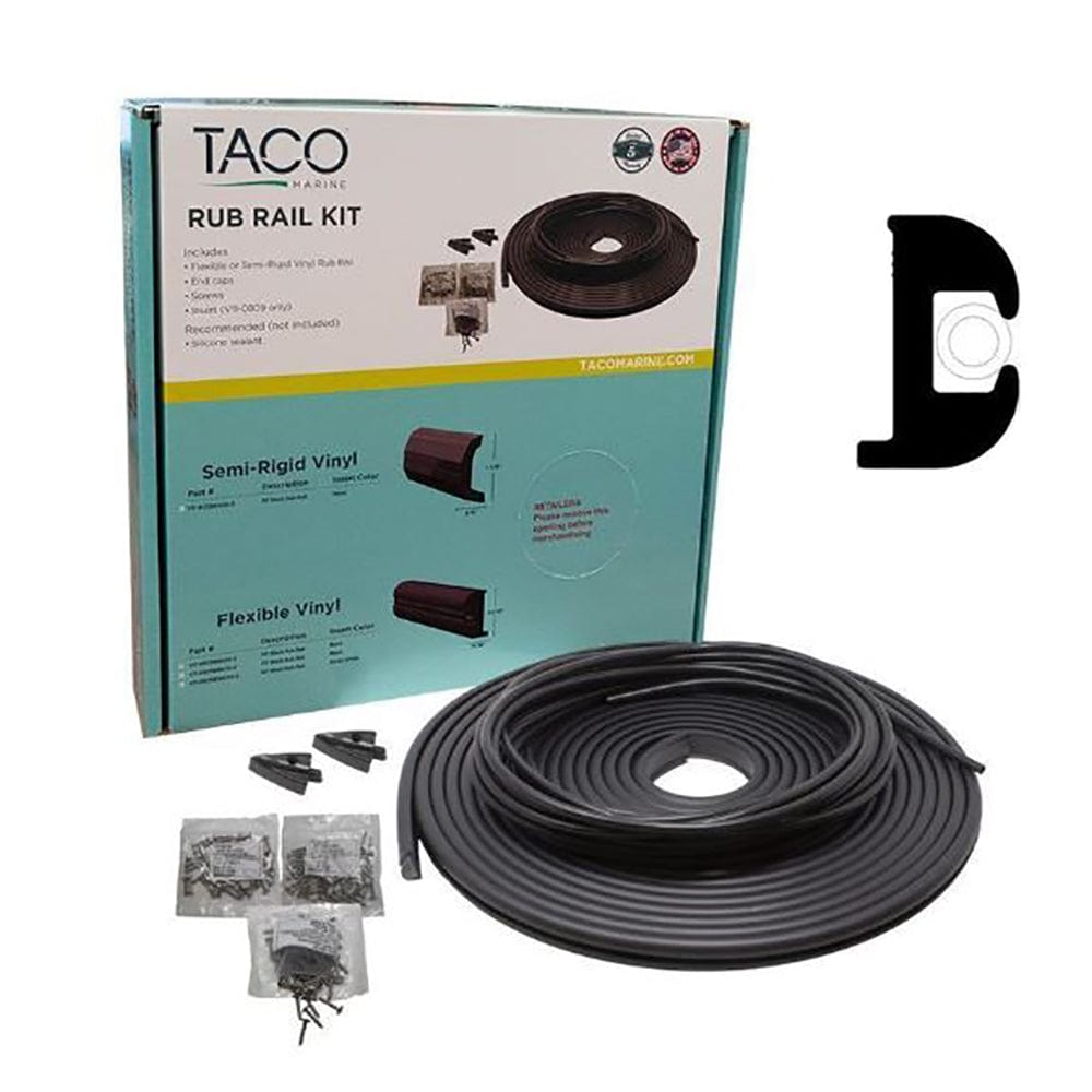 Taco V11-0809BWK50-2 Black and White Flexible Rub Rail Kit 1-1/16"W x 11/16"H x 50'L