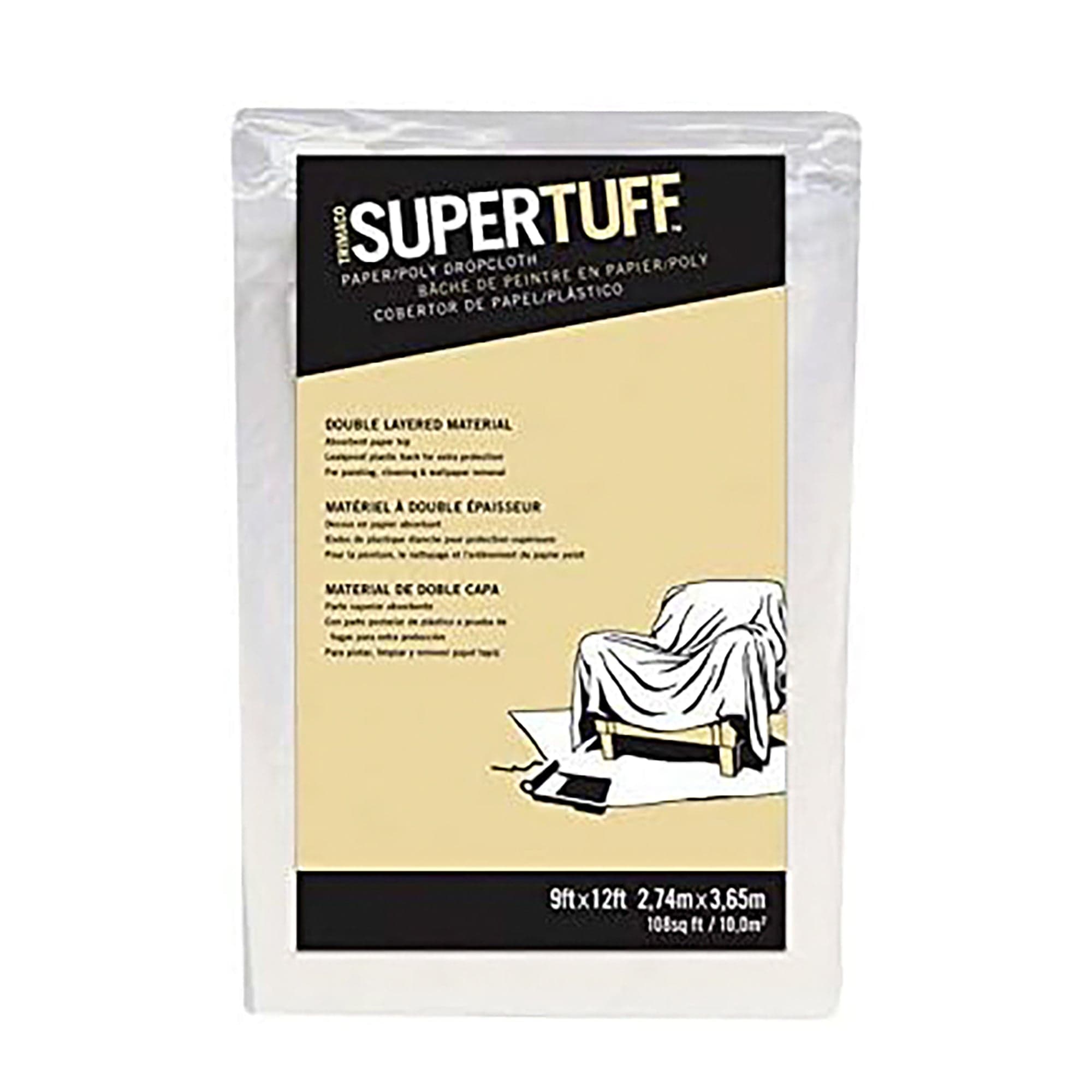 Paper/Poly Dropcloth, 9x12 - Trimaco 02301