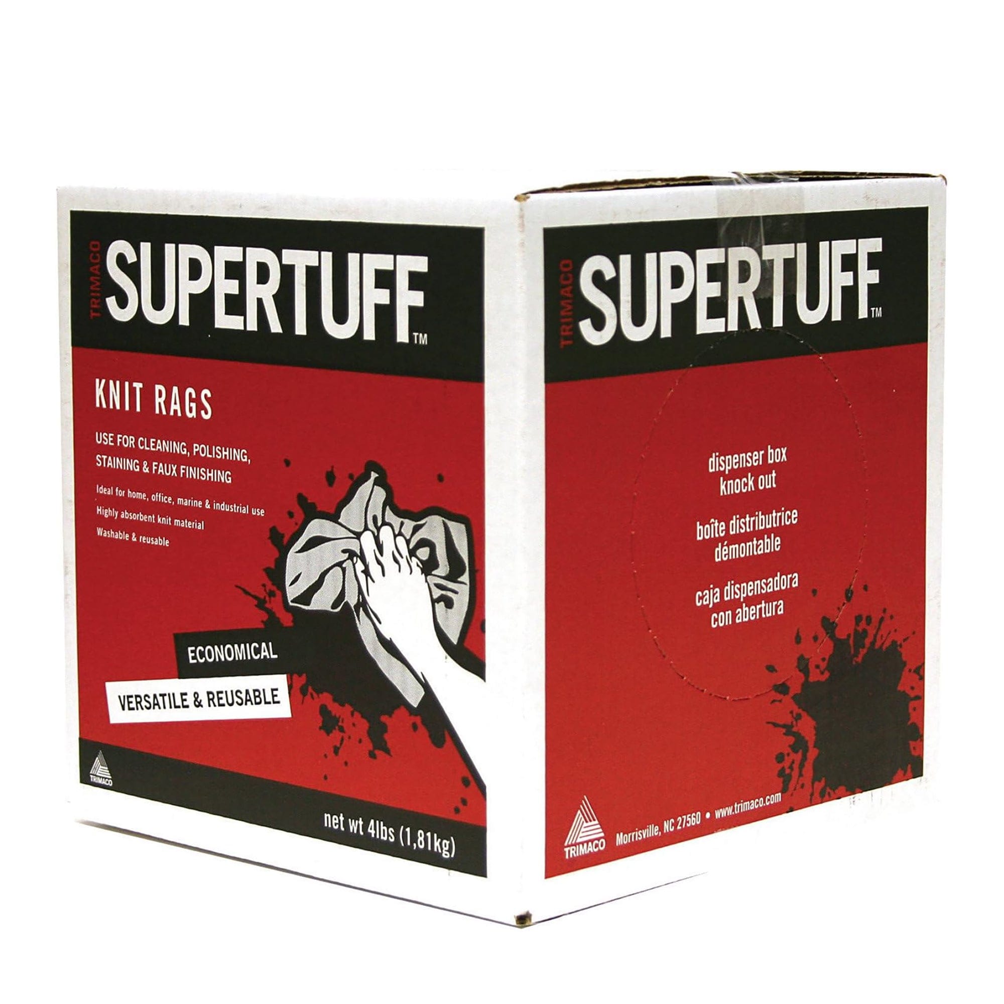 Multipurpose Mixed White Knit Rags #5 Box Trimaco 10832