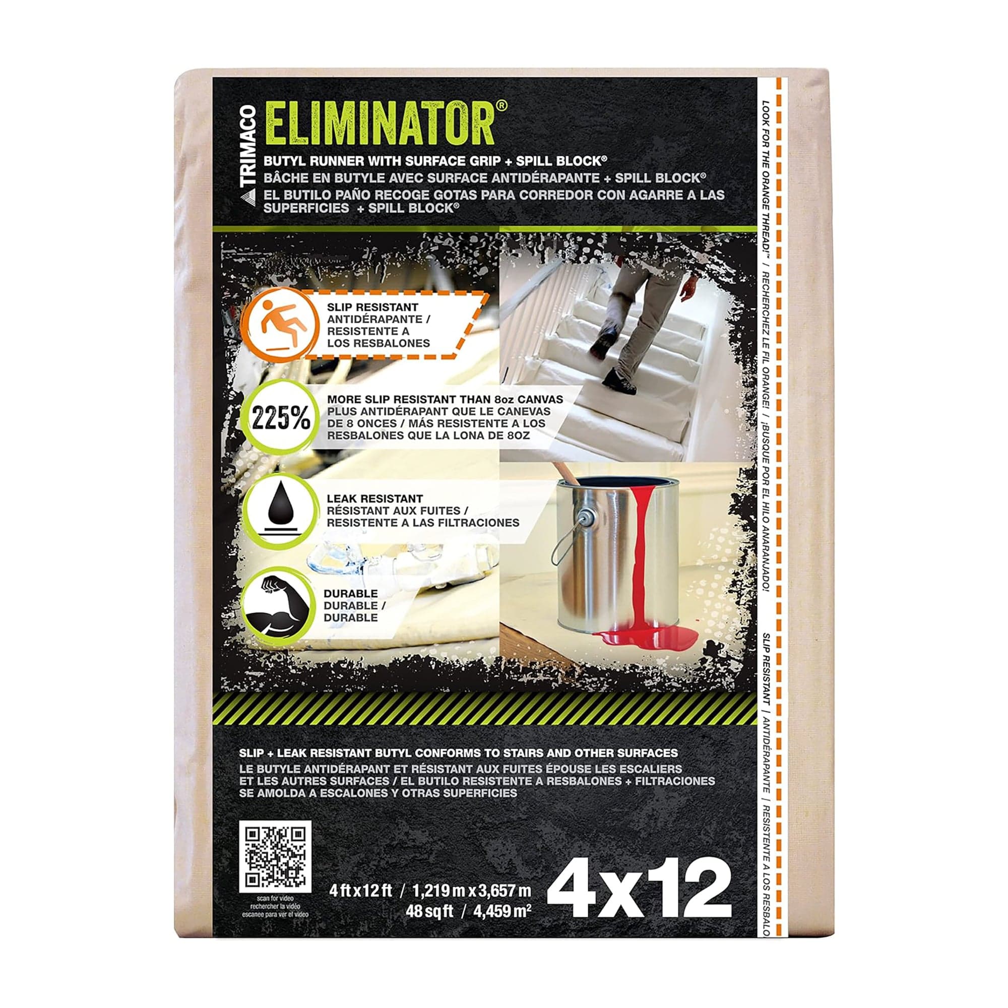 Trimaco Nutyl Coated Runner Slip Resistant Dropcloth 4x12 Eliminator - 80327