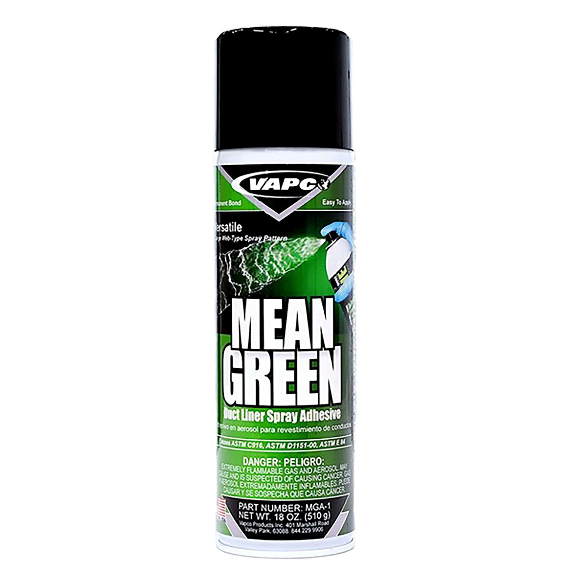 Mean Green Adhesive 18 Oz (Flammable Aerosol) Vapco MGA-1 Mean Green Adhesive 18 Oz (Flammable Aerosol) Vapco MGA-1