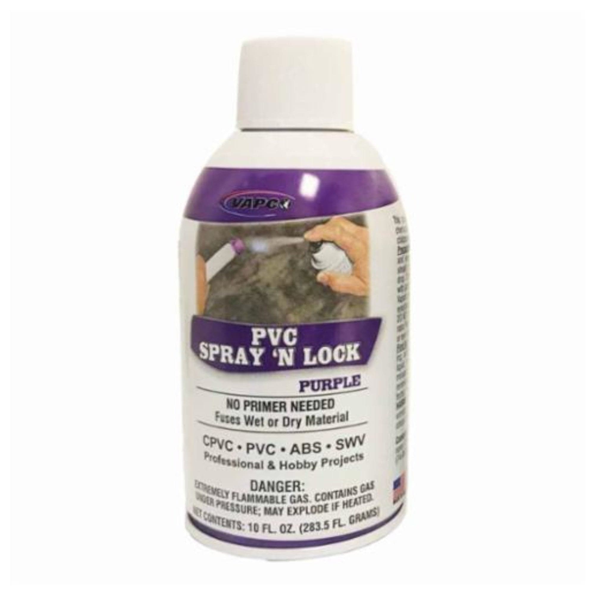 Pvc Spray N Lock Bonding Purple10oz Vapco Products PVC-SNLP