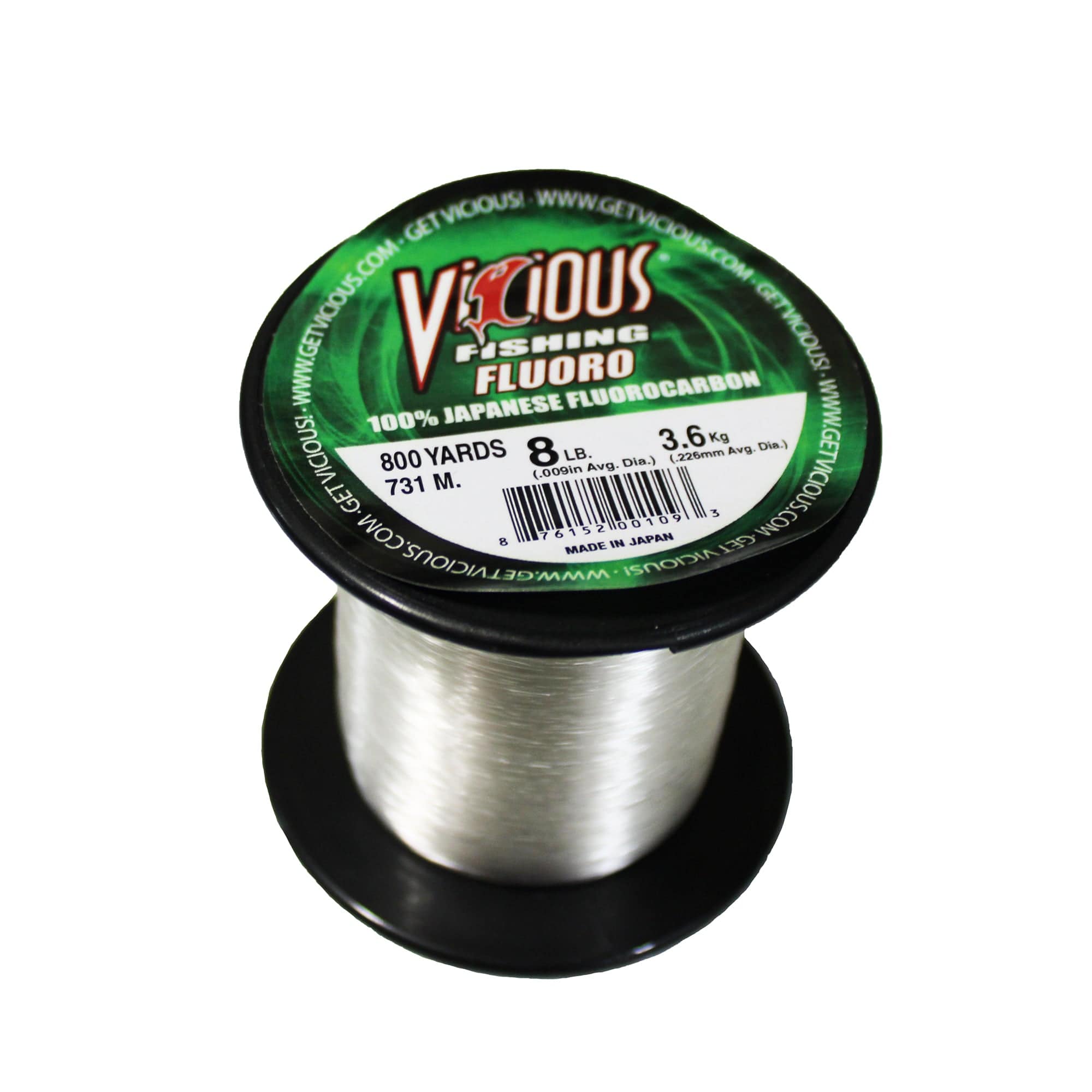 Vicious Fishing Fluoro Clear FLB 100% Fluorocarbon Fishing Line - 800 Yards