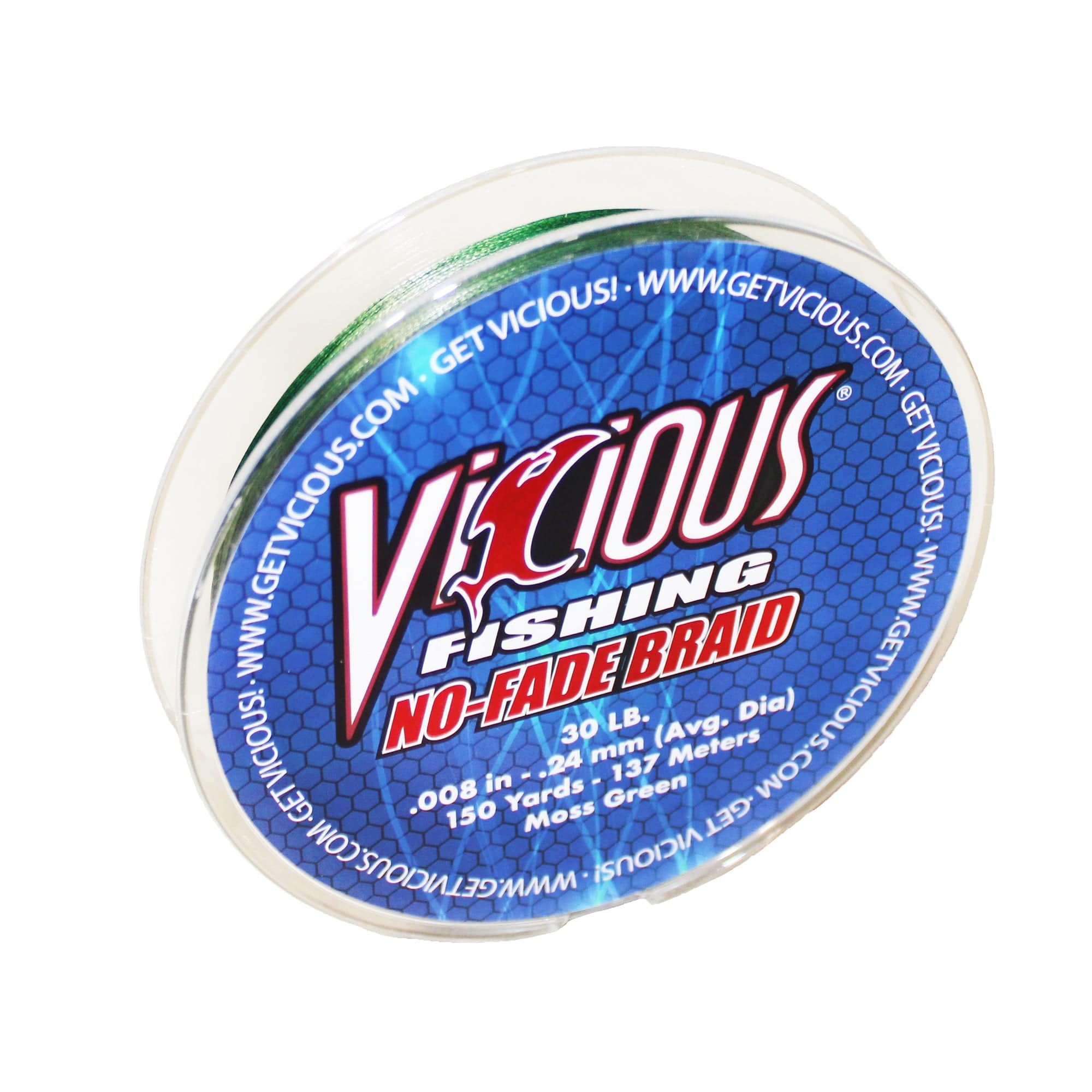Vicious Fishing NBPG No-Fade Braid Fishing Line, 150 Yards - Moss Green