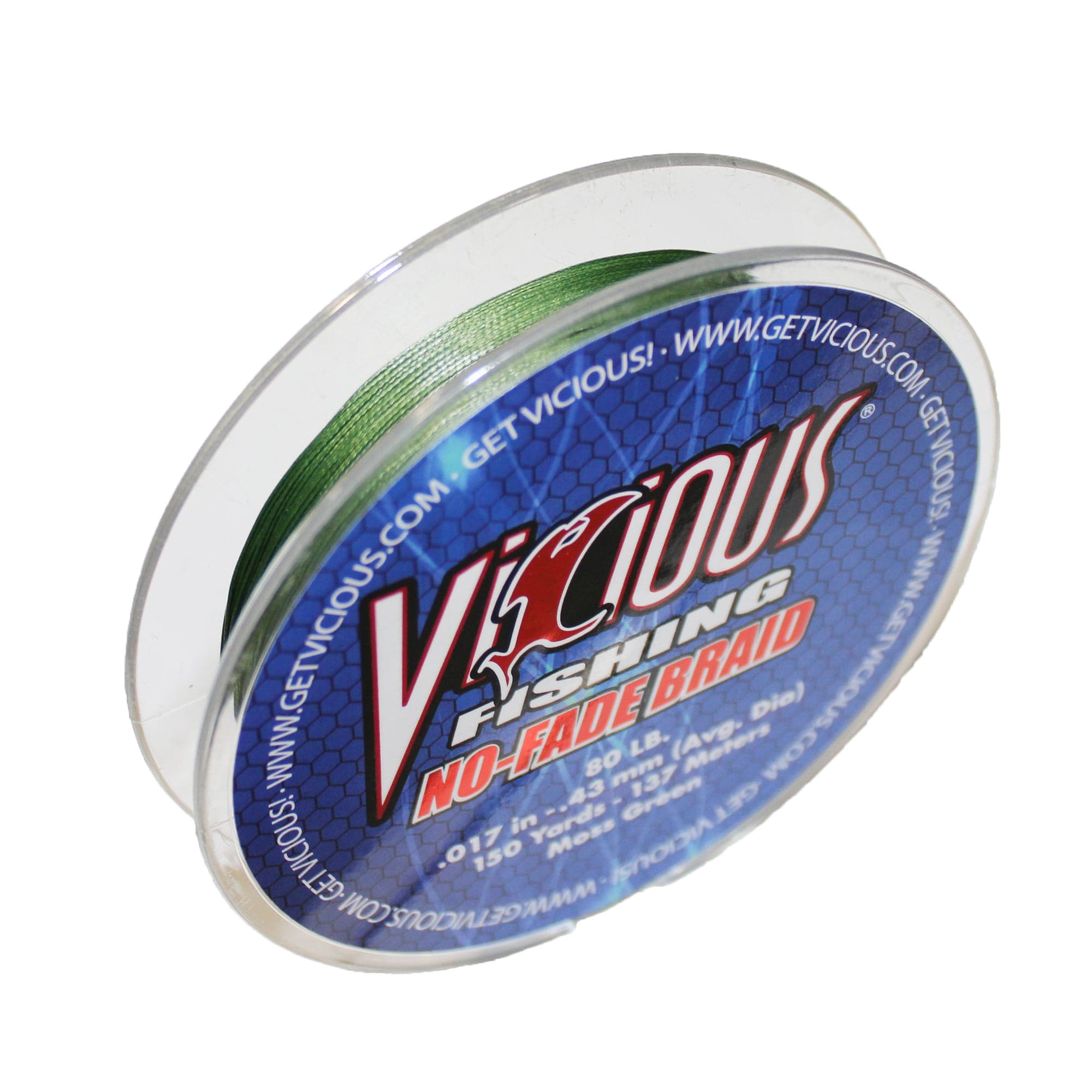 Vicious Fishing NBPG No-Fade Braid Fishing Line, 150 Yards - Moss Green