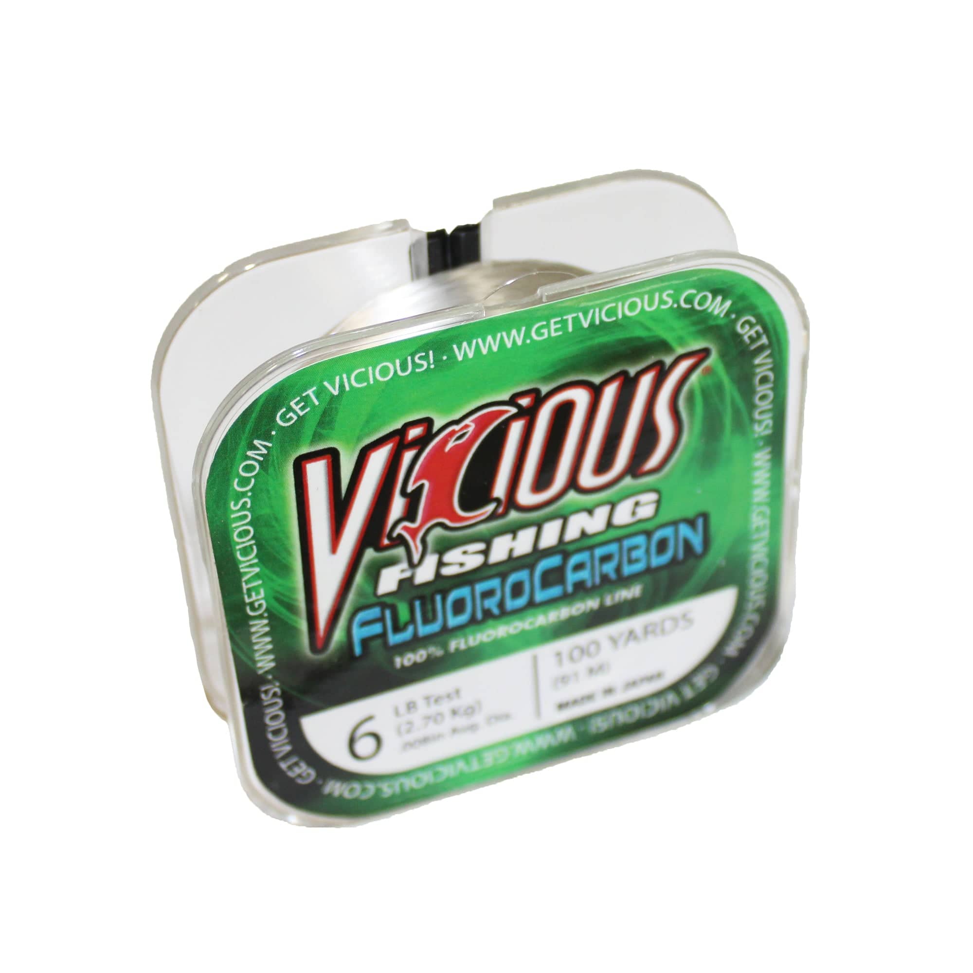 Vicious PFLO Fluorocarbon Fishing Line, 100 Yards - Clear