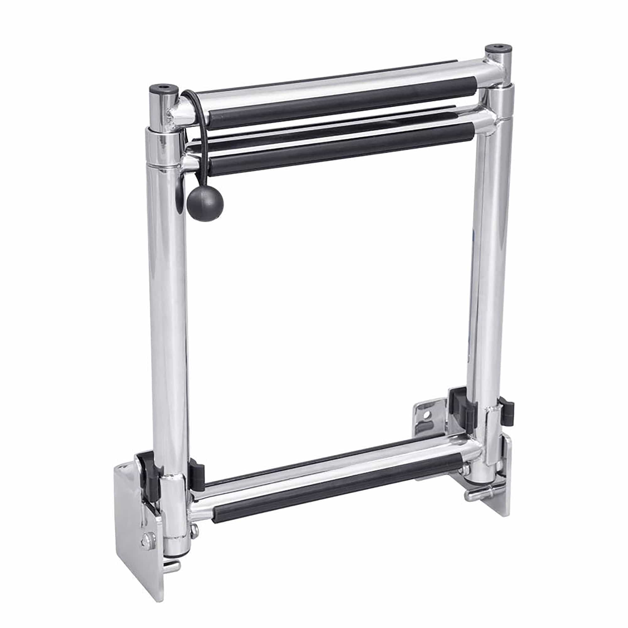 White Water Marine B00364 304 SS Telescoping Folding Transom Ladder, 4 Step