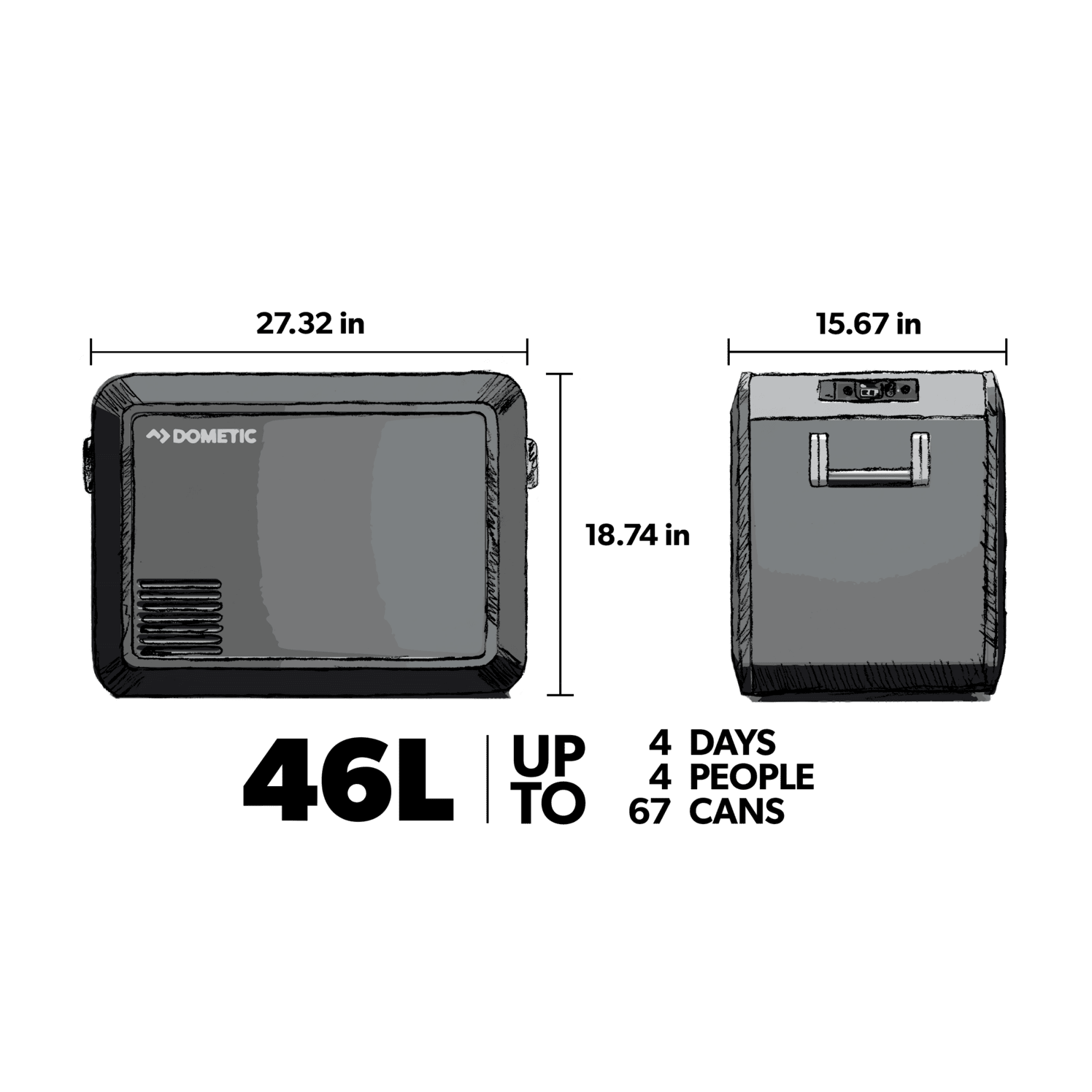 Dometic CFX3 45 Powered 12 Volt Compressor Cooler, 46L