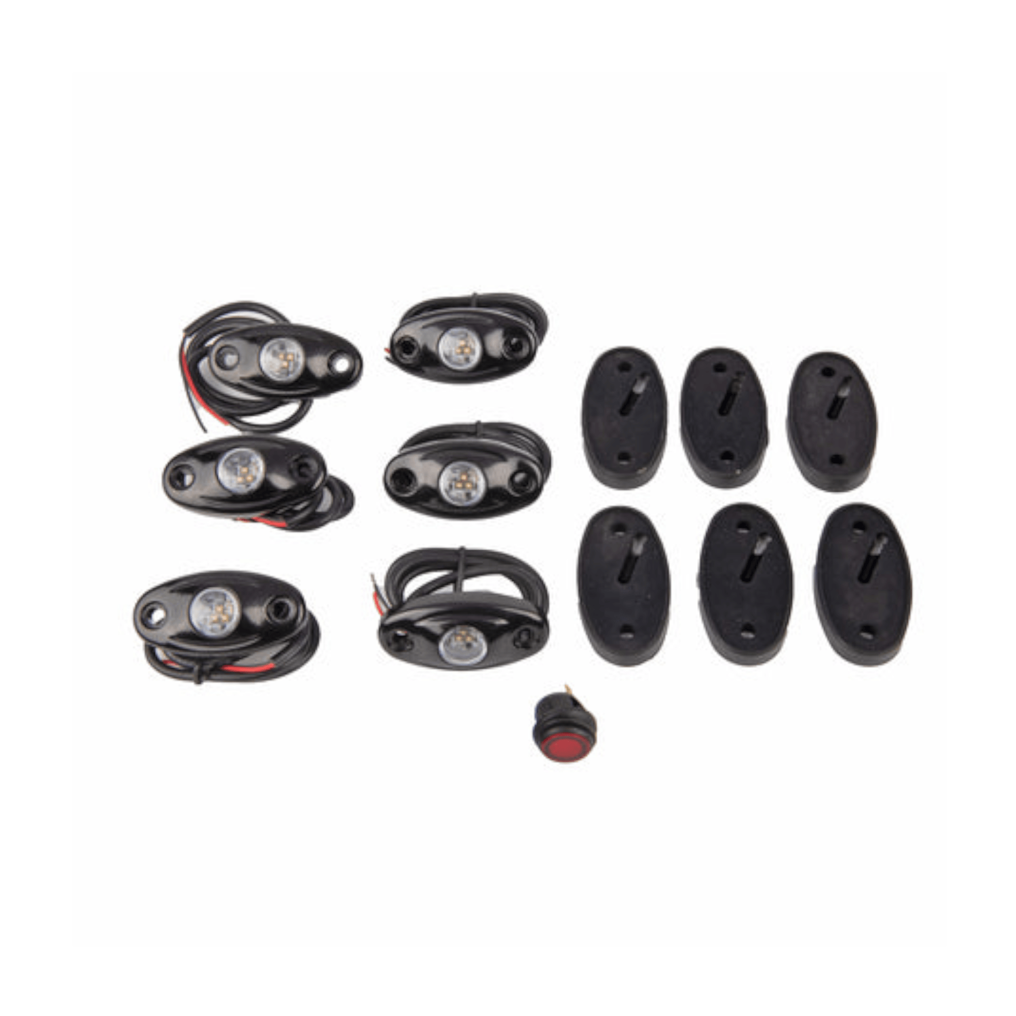LED Oval Boat Light Kit Blk. White LED 6pk. TH Marine LED-33255-6KT-DP
