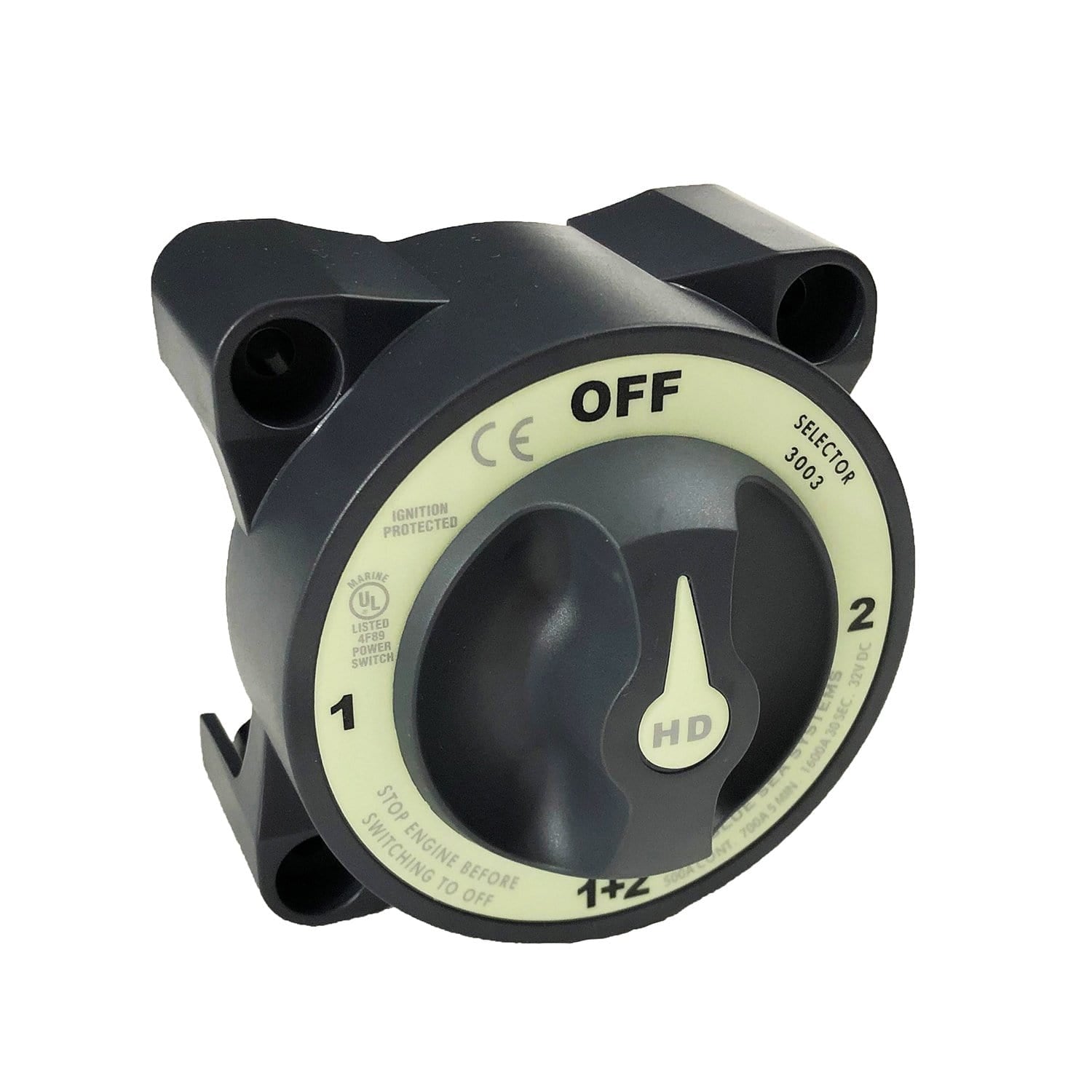 Blue Sea Systems 3003-BSS HD-Series Heavy Duty Selector Battery Switch with AFD