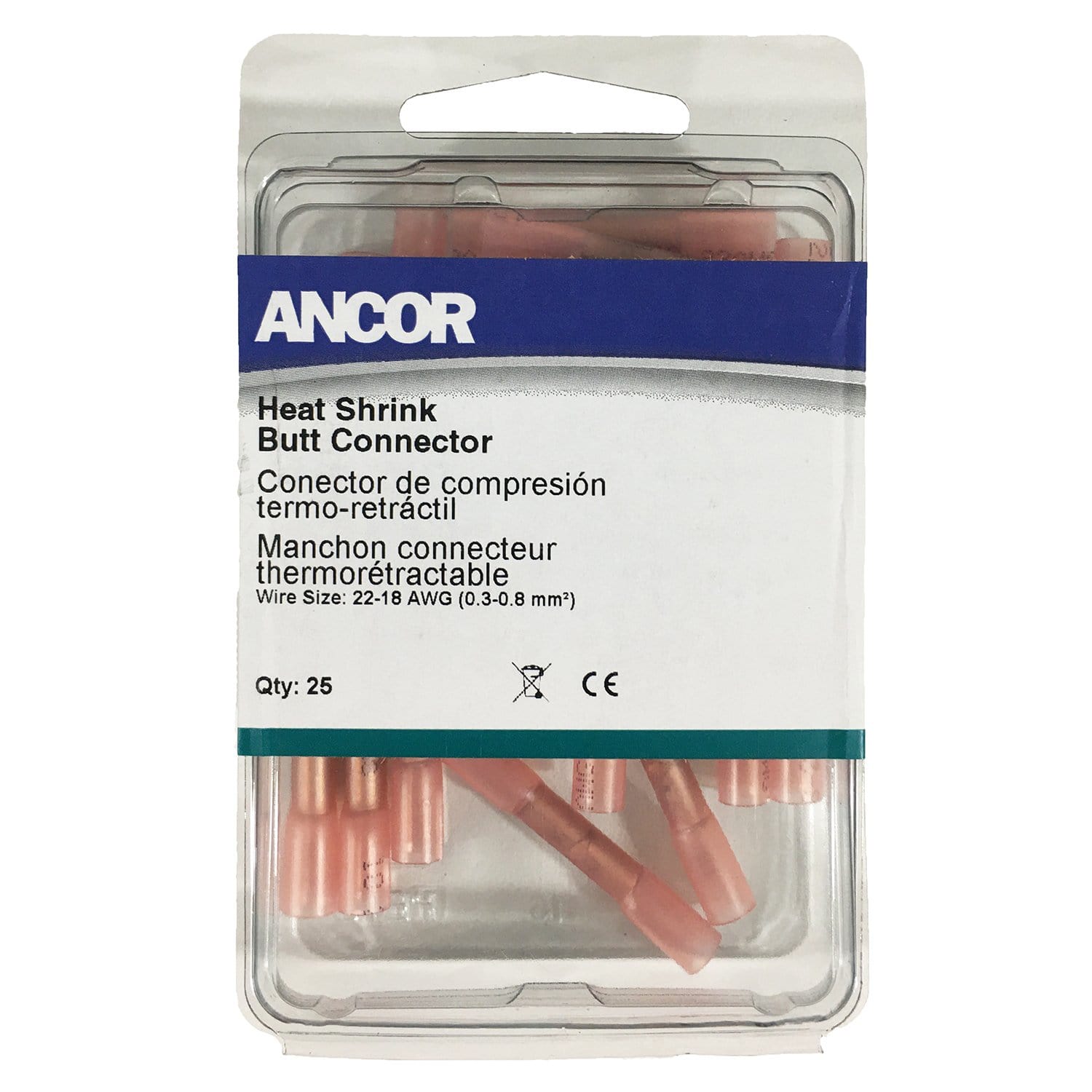 Ancor 309025 Heat Shrink Butt Connector, 22-18, 25pc