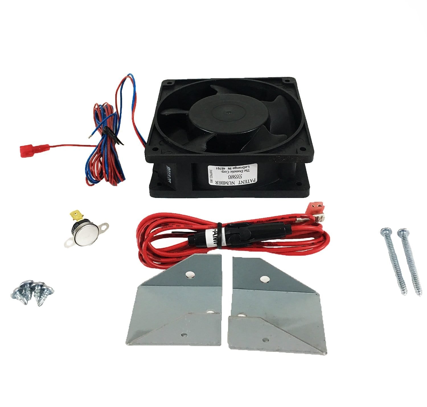 Dometic 3108705.744 Double Door Black Power Ventilator Assembly