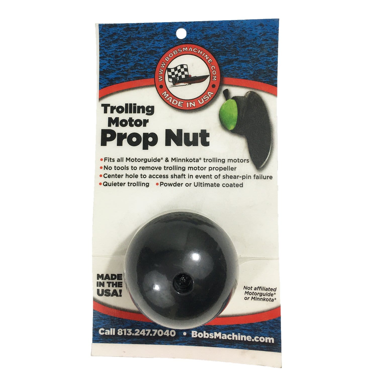 Bob's Machine 312-200000 Ceramic Black Trolling Motor Prop Nut