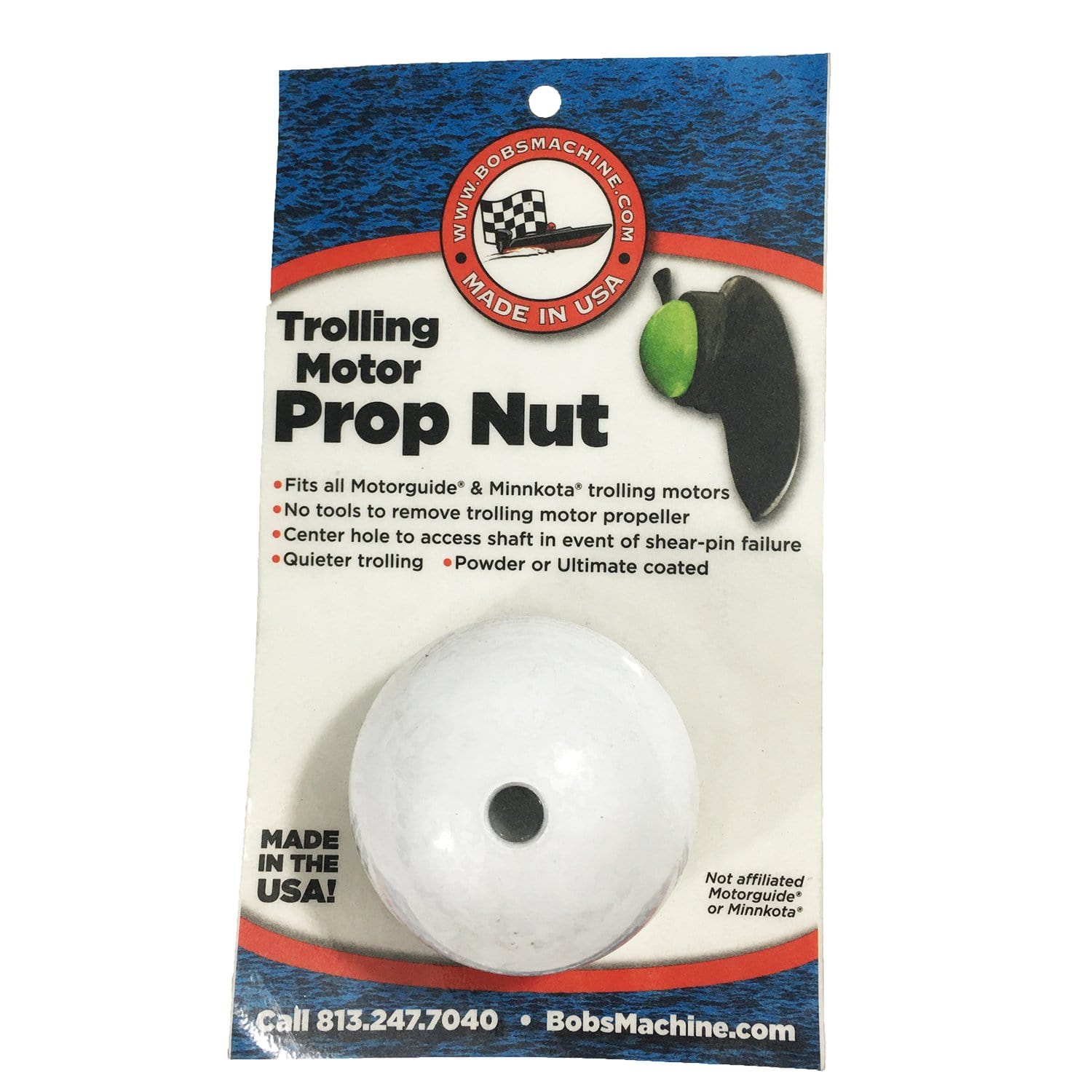 Bob's Machine 312-200002 Gloss White Motorguide Trolling Motor Prop Nut