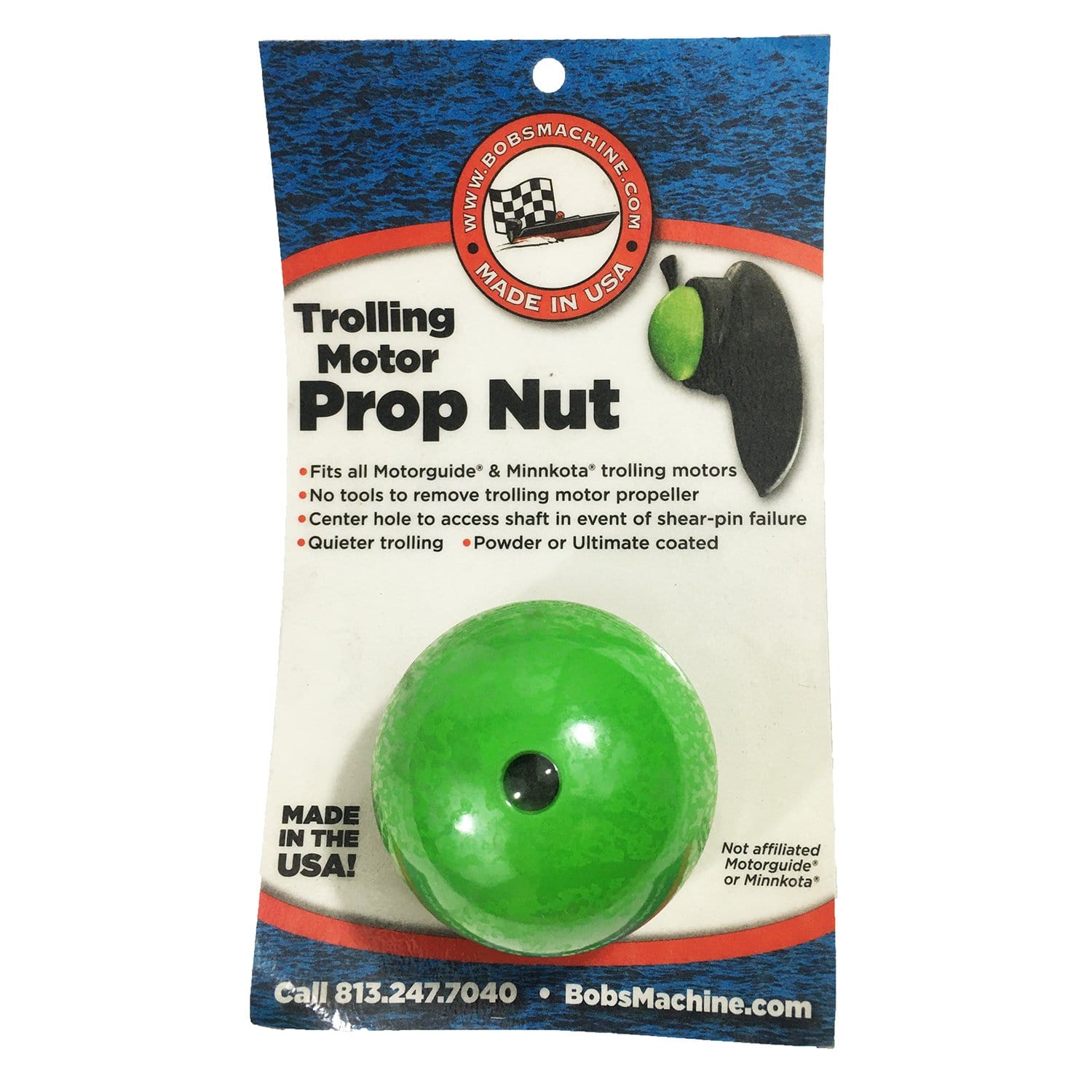 Bob's Machine 312-200005 Motorguide/Minnkota Green Trolling Motor Prop Nut