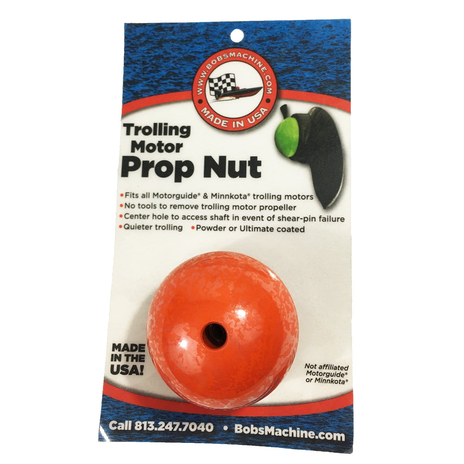 Bob's Machine 312-200006 Orange Motorguide/Minnkota Trolling Motor Prop Nut