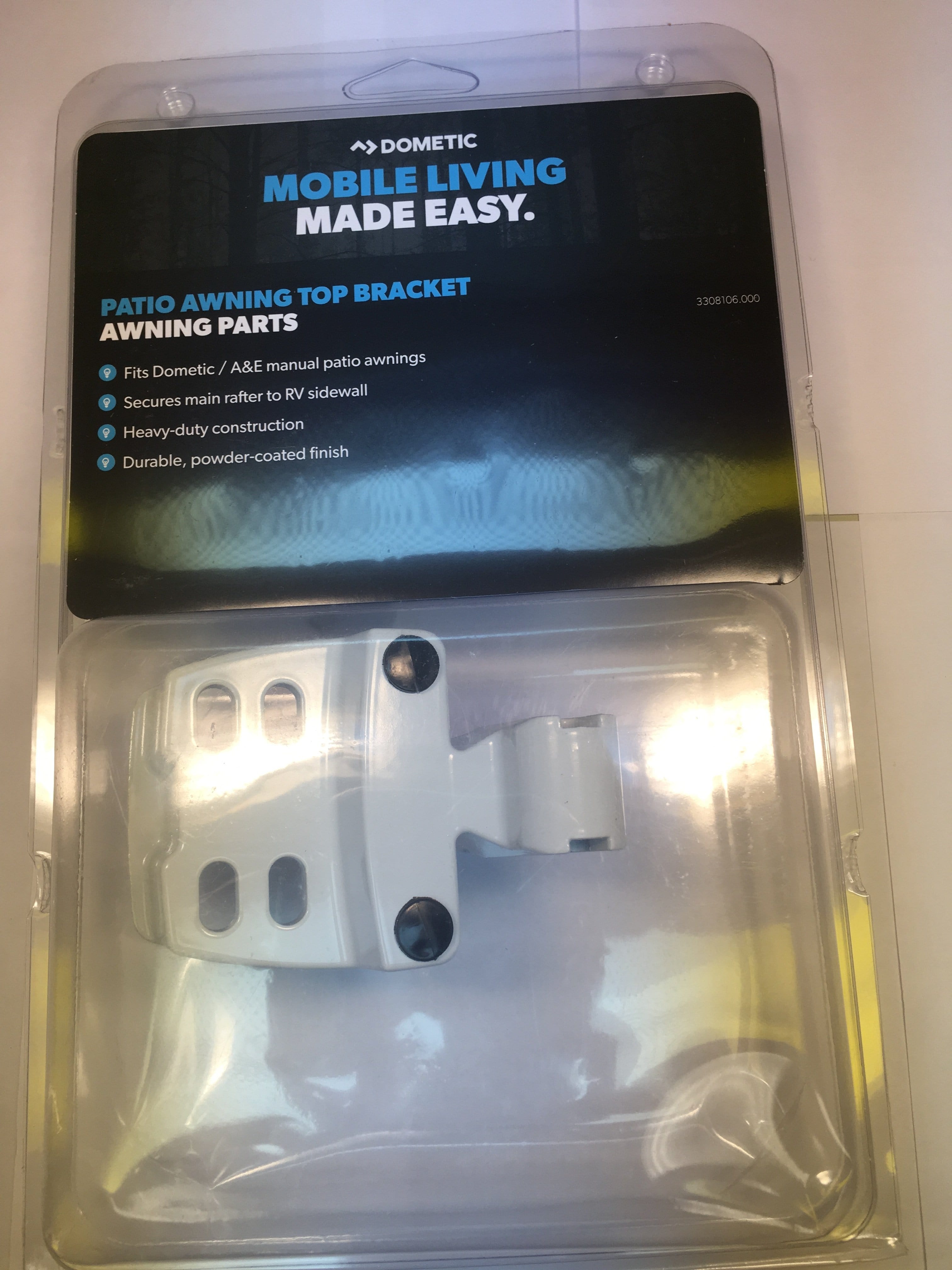 Dometic 3308106.000B Polar White Top Bracket Replacement