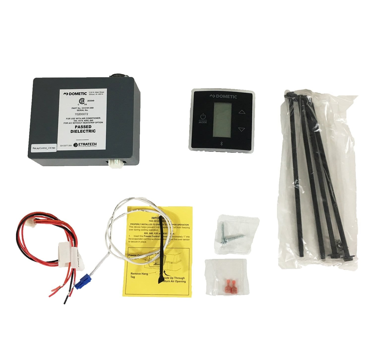 Dometic 3316400.013 Single Zone Bluetooth Thermostat W/ Control Kit In Black