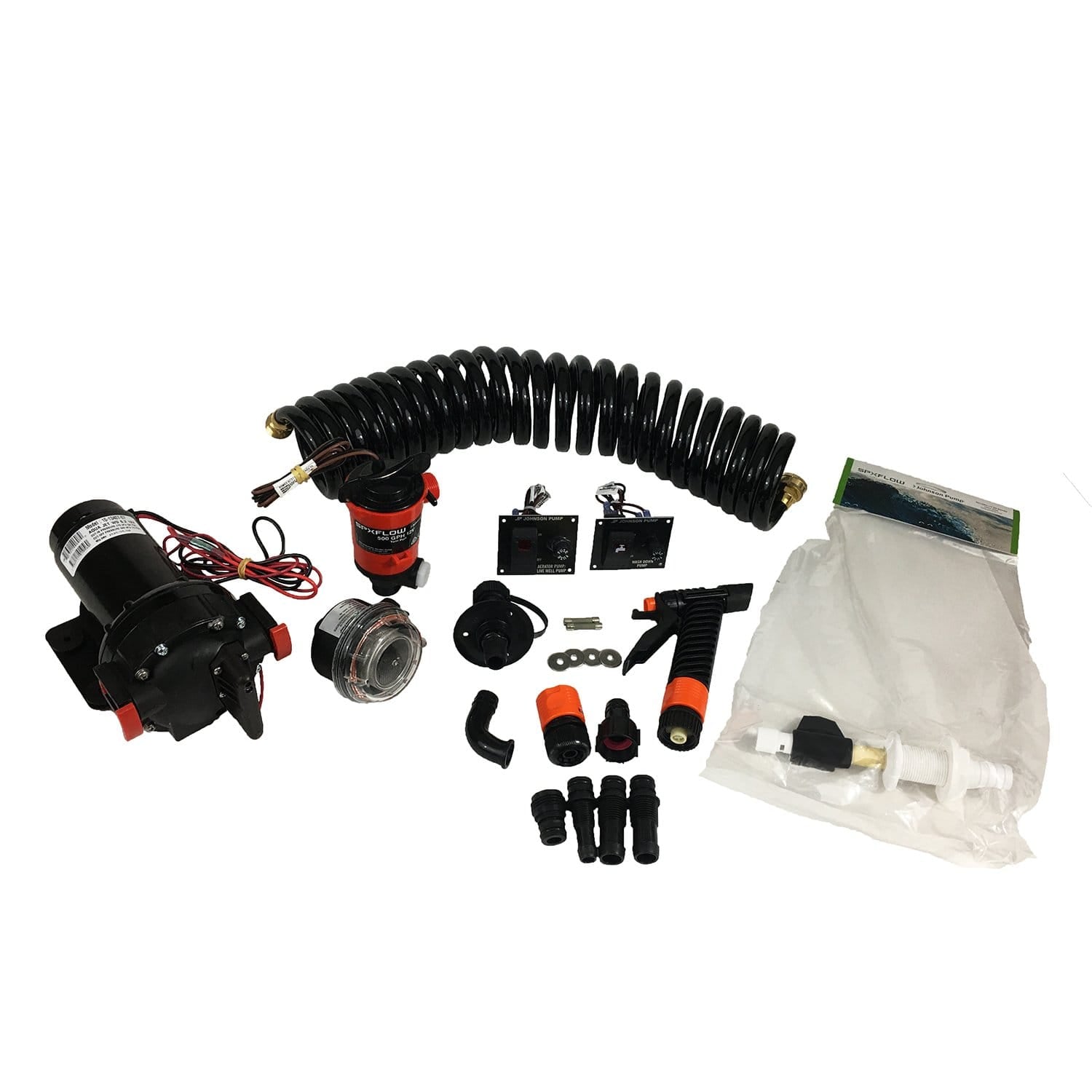 Johnson Pump 64634 Aqua Jet WD 5.2 GPM 500 GPH 12V Wash Down Live Well Kit