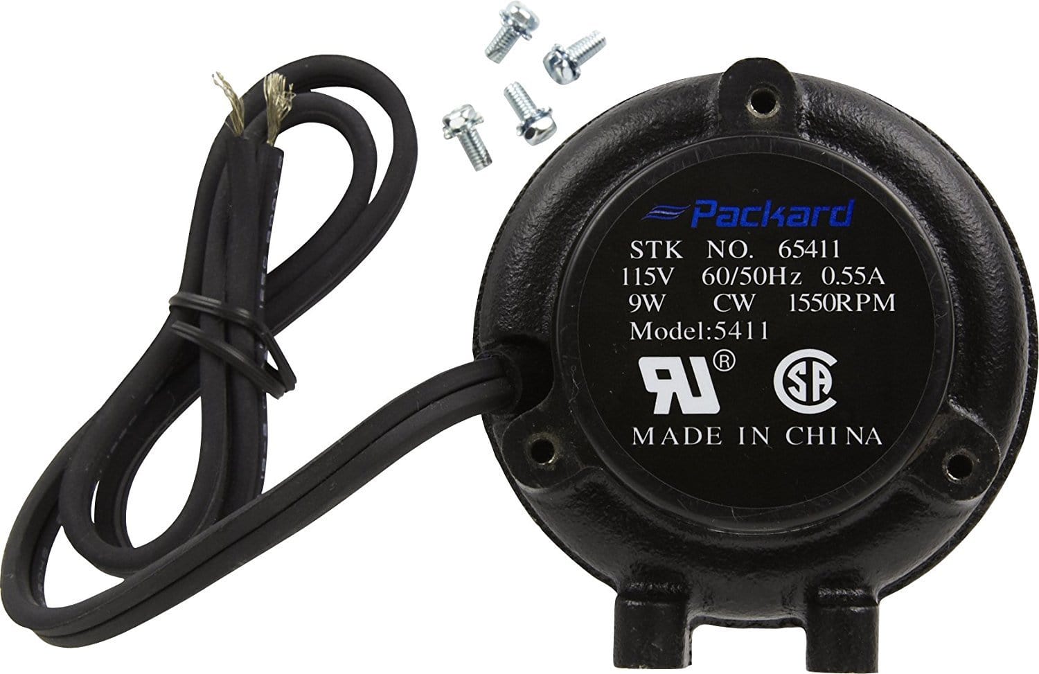 Packard 65411 Cast Iron 9W 115V CW 1150RPM Unit Bearing Motor