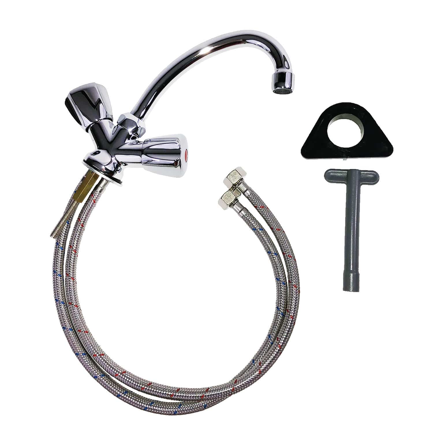 Scandvik 70002 Classic Swivel J-Spout Mixer