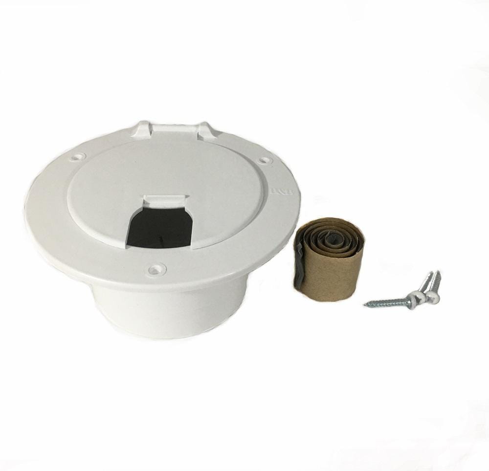 Thetford B&B Molders 94329 (541-2-A) Polar White Deluxe Round Electric Cable Hatch