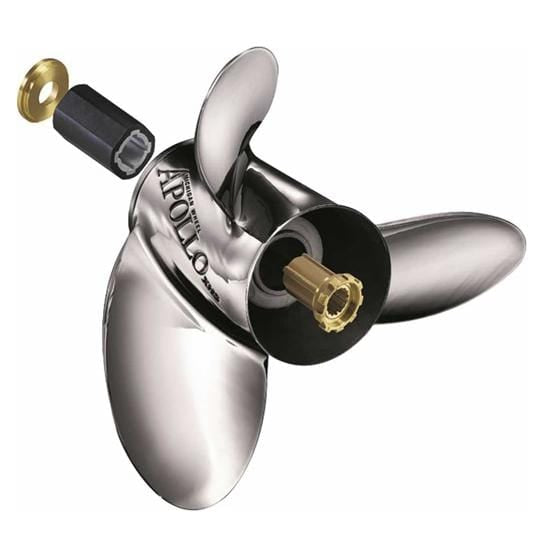 Michigan Wheel 993025 14-3/4" x 21 RH 3 blade SS Apollo Propeller V6/V8, 4-3/4" Gearcase