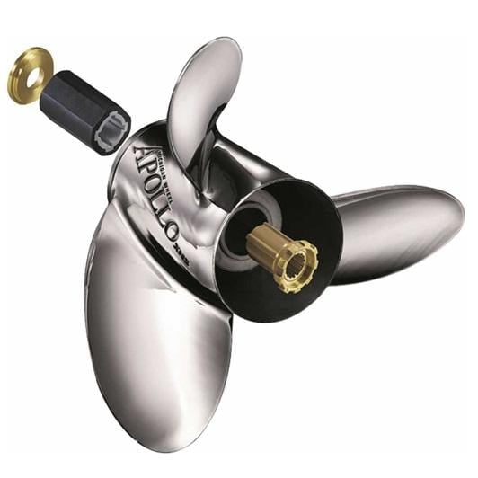 Michigan Wheel 993035 14-3/4" x 21 LH 3 blade SS Apollo Propeller V6/V8, 4-3/4" Gearcase