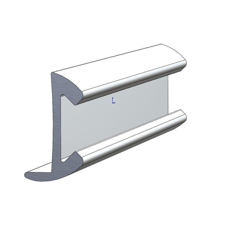 Taco Marine A11-0347BLY12D Aluminum Rub Rail, Drilled, 5/8"W X 1-1/8"H X 12'L