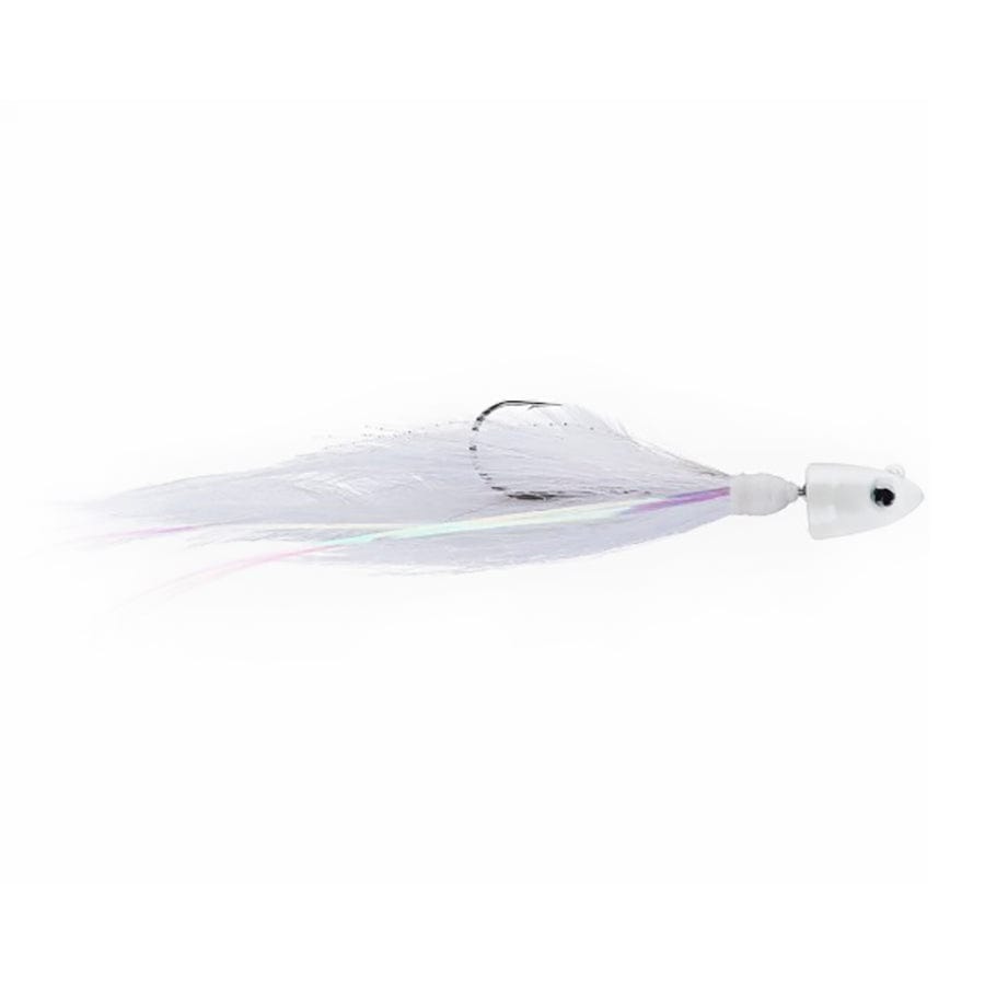 Freedom Hydra Shad Hair Jig White 1 oz Pure White Feather and Bucktail