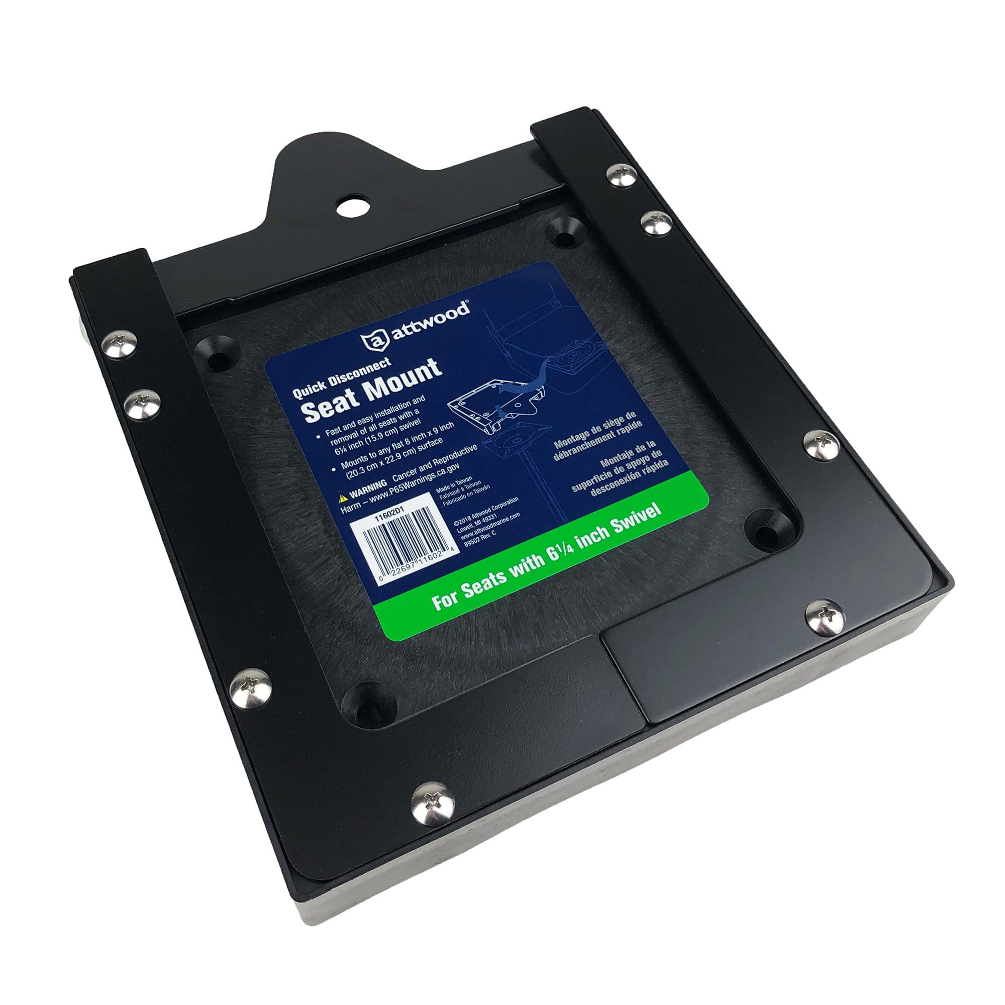 Attwood 11602D1 Swivl-Eze Quick-Disconnect Seat Mount, 6.25"