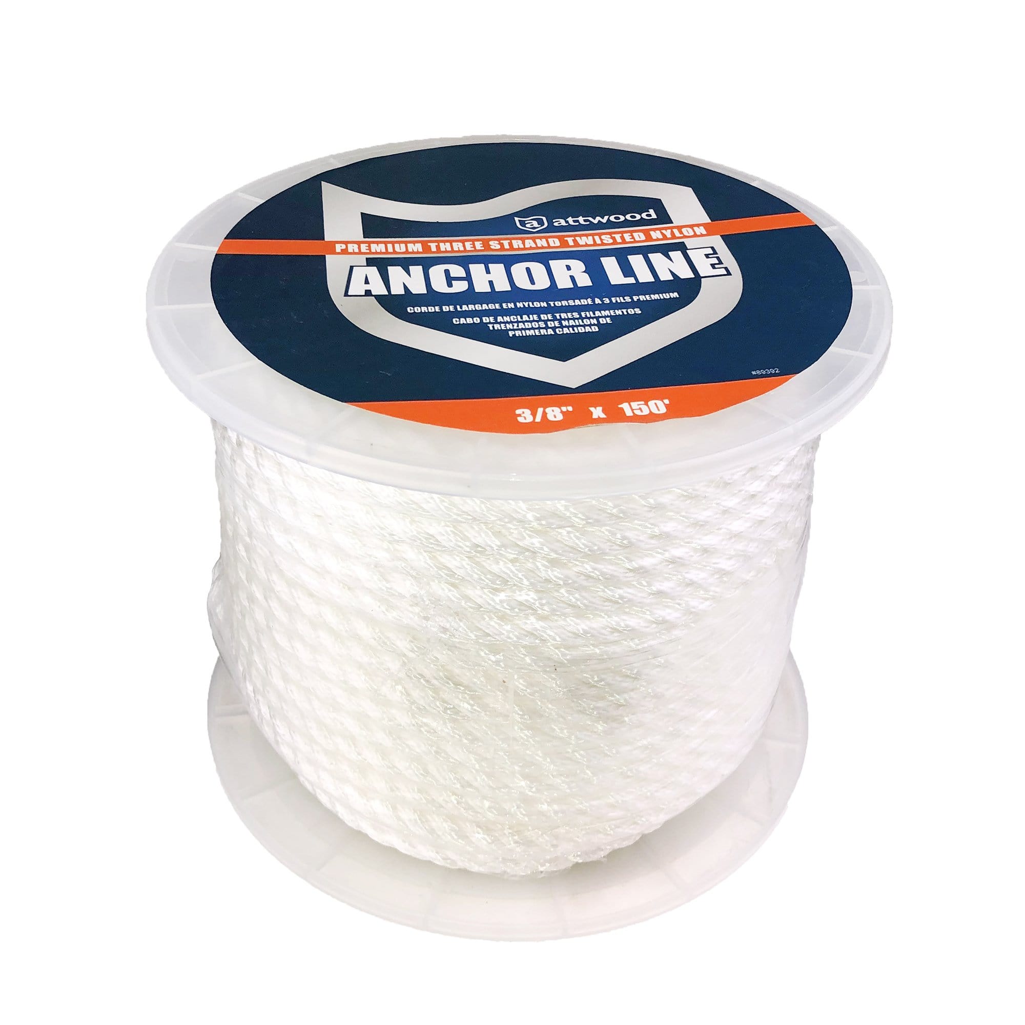 Attwood 11708-1 3/8" Dia. x 150' L Anchor Line, White