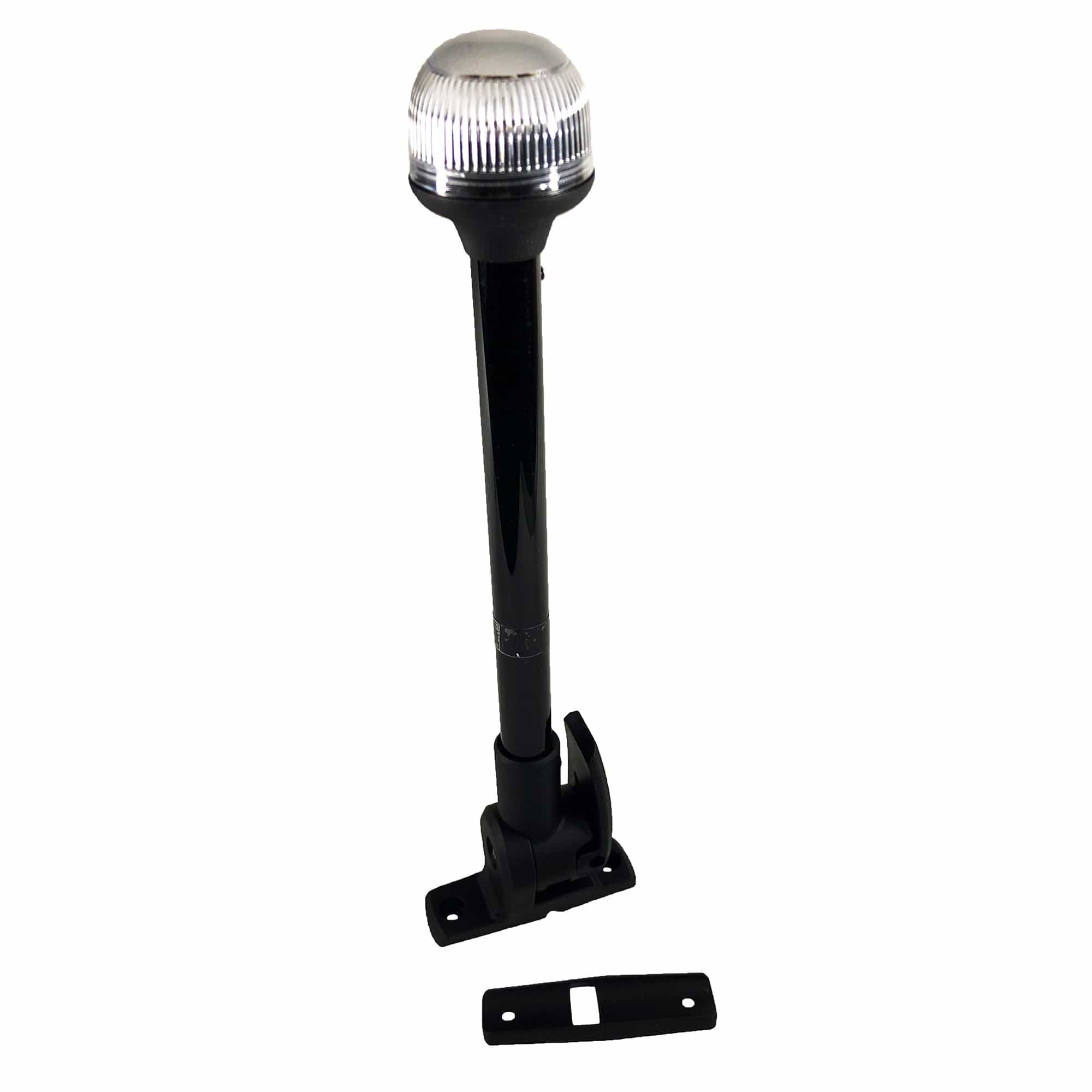 Attwood 5358-P12-7 12" Horizontal Mount Fold-Down Anti-Glare All-Round Light with Base