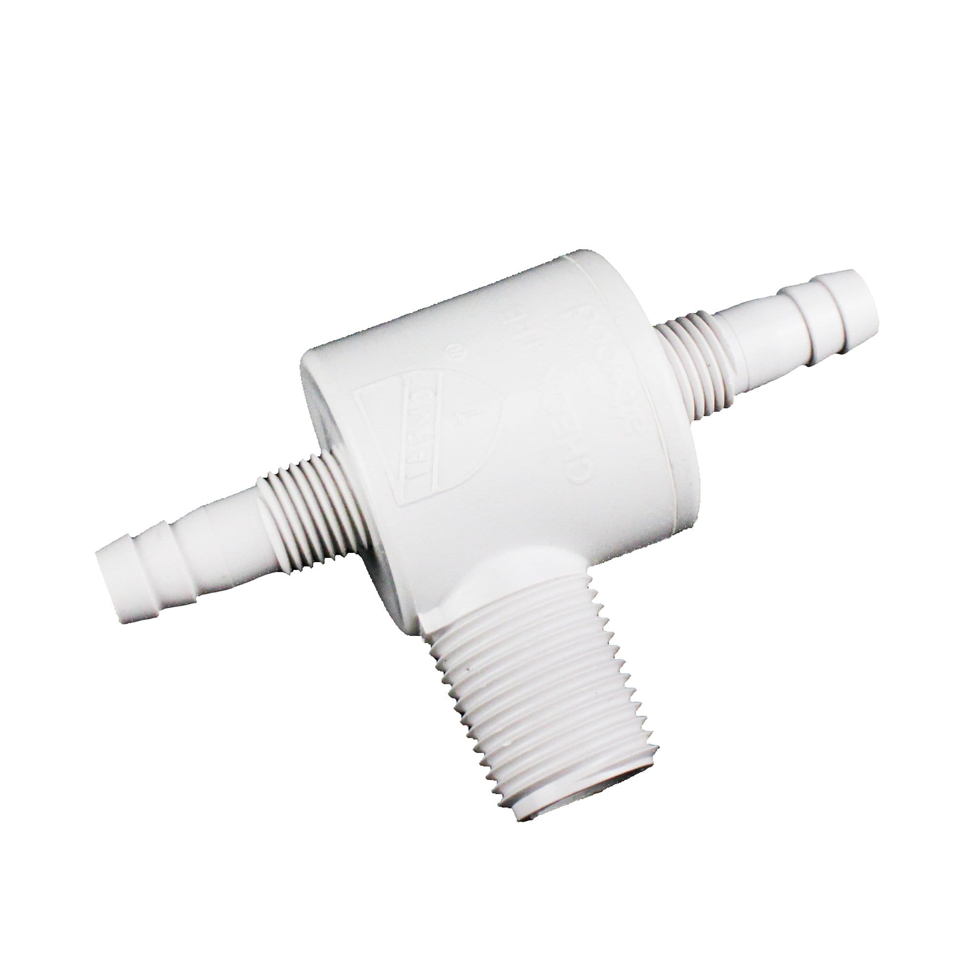 Attwood 6115-1 Check Tee Valve, White, 3/8", 1/2" NPT