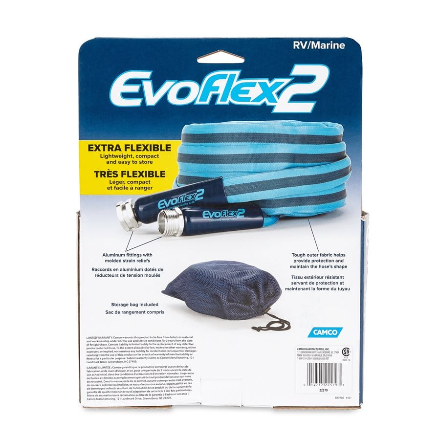 Camco 22579 EvoFlex2 50-Foot Lightweight RV / Marine Drinking Water Hose