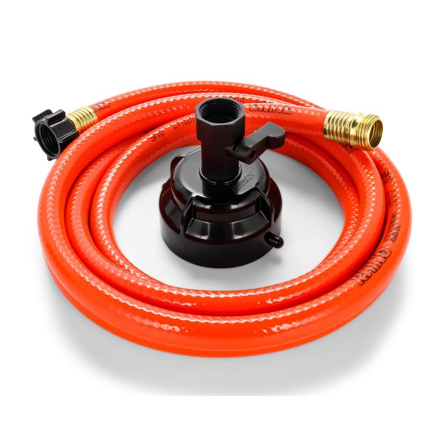 Camco 22999 RhinoFlex 10' Orange Clean Out Water Hose W/ Rinser Cap
