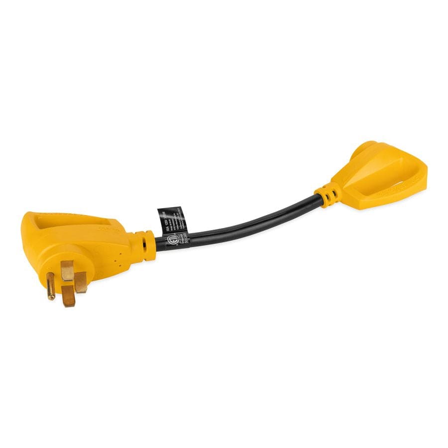 Camco 55175 18" PowerGrip 50A Male - 30A Female Dogbone Electrical Adapter, 125V/3750W