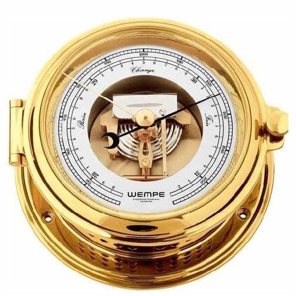 Wempe CW330002 Globaltec Senator Brass Barometer Visual Movement 2-Diaphragmn 175 X 80mm White/Black Hpa/Inch
