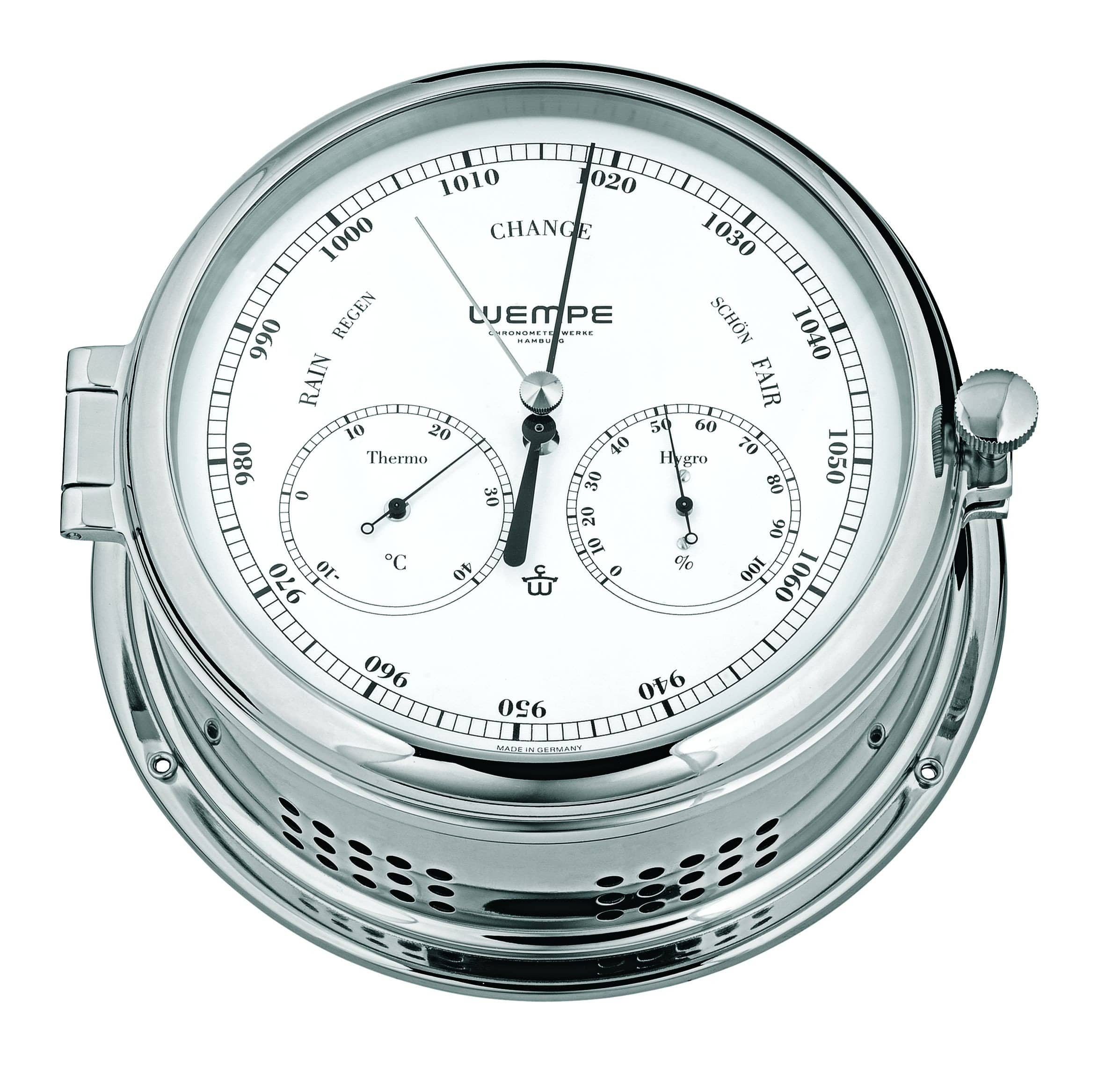 Wempe CW460011 Admiral II - Us Brass Chrome Plated Dd-Baro/Therm/Hygr 185 X 70mm White/Black