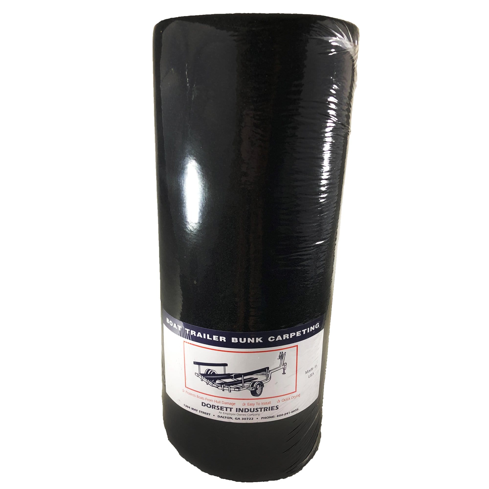 Dorsett 21501802160001 18" x 18' Needle Punch Bunk Carpet, Black