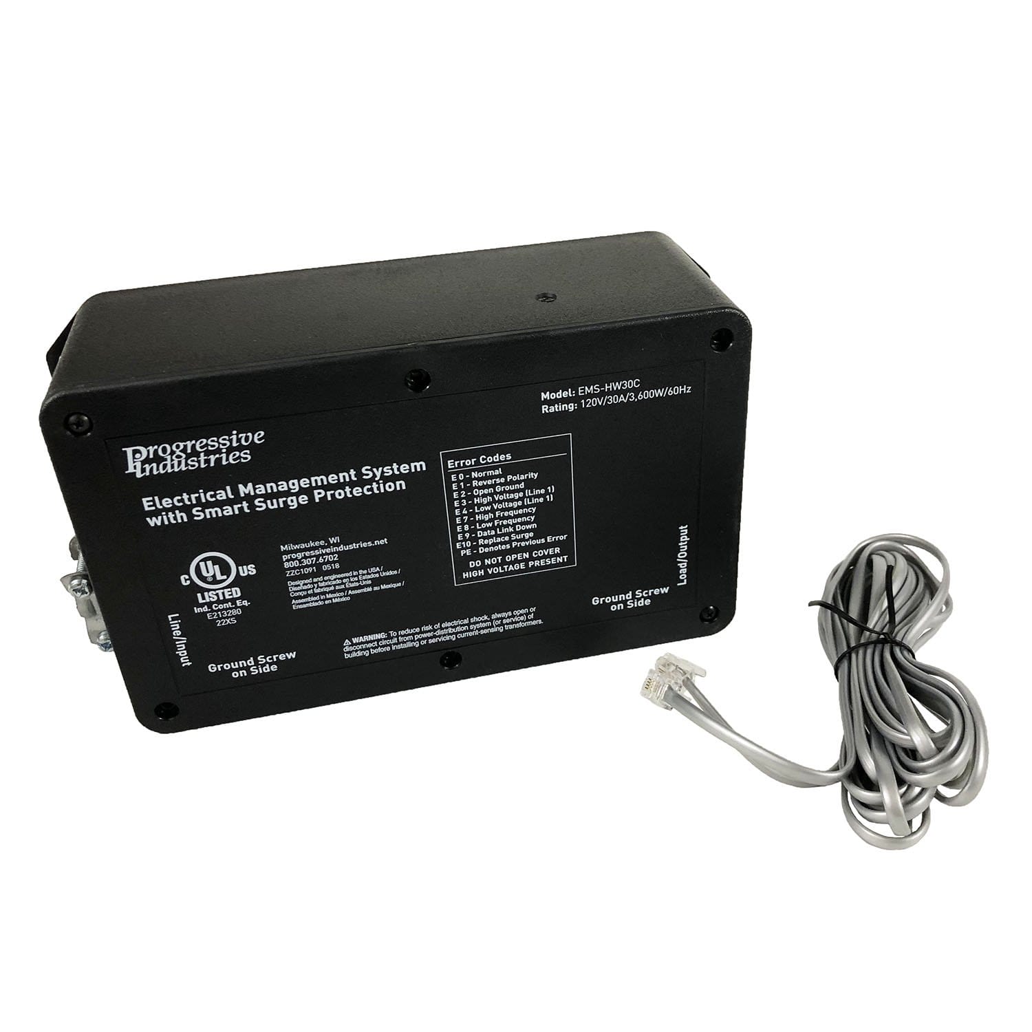 Progressive Industries EMS-HW30C 30 Amp Hardwired RV Surge Protector / Remote Display