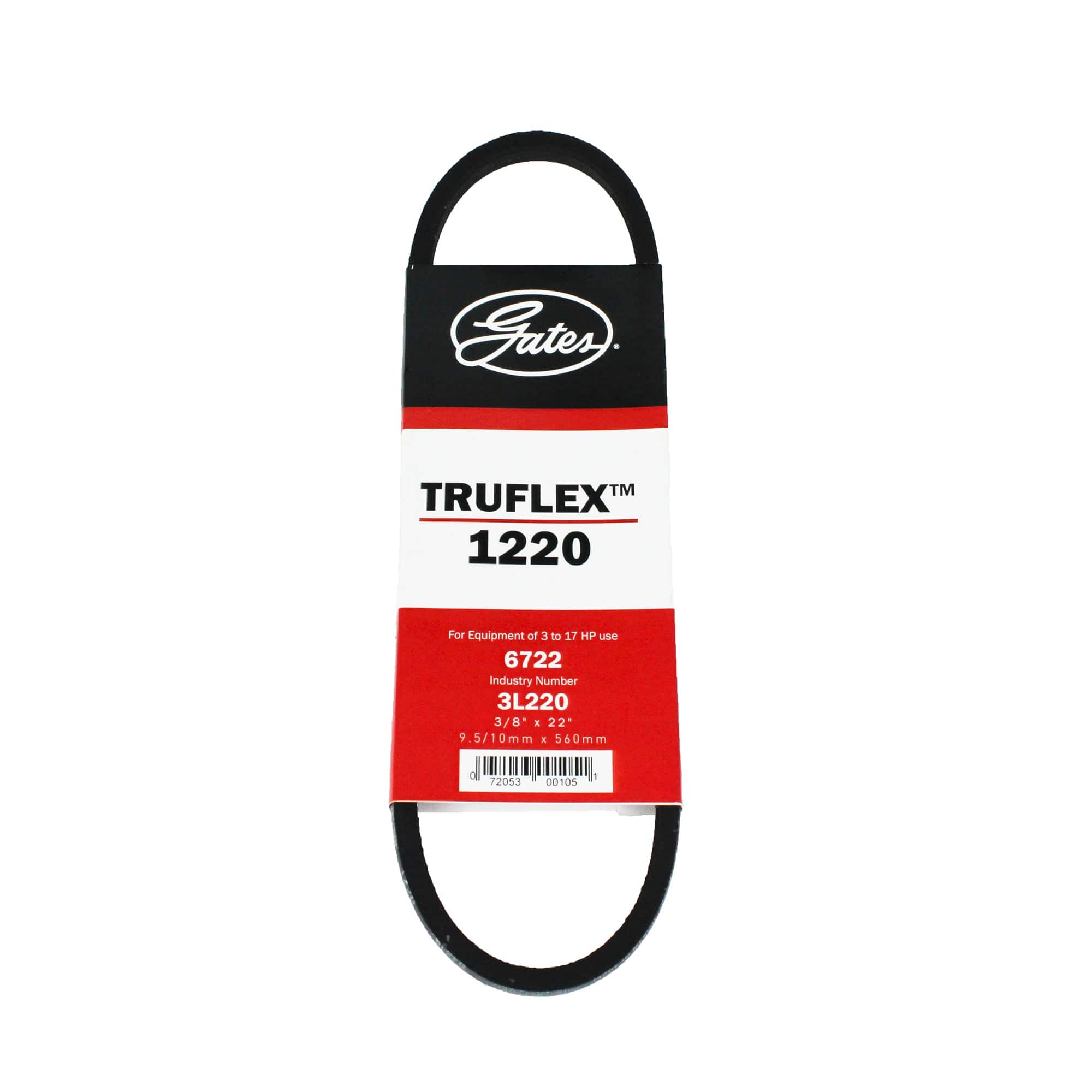 Gates 3L220 Truflex 1220 Notched L Section V Belt - 3/8" x 22"