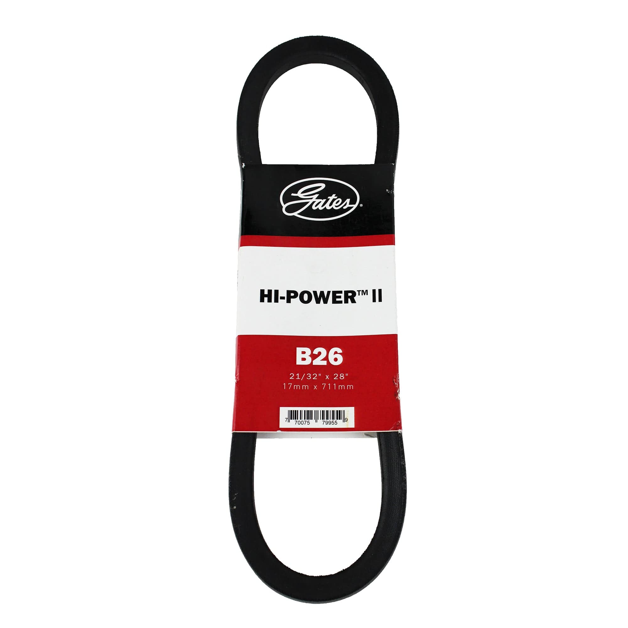 Gates B26 Hi Power II Classic B Section V Belt - 21/32" x 28"